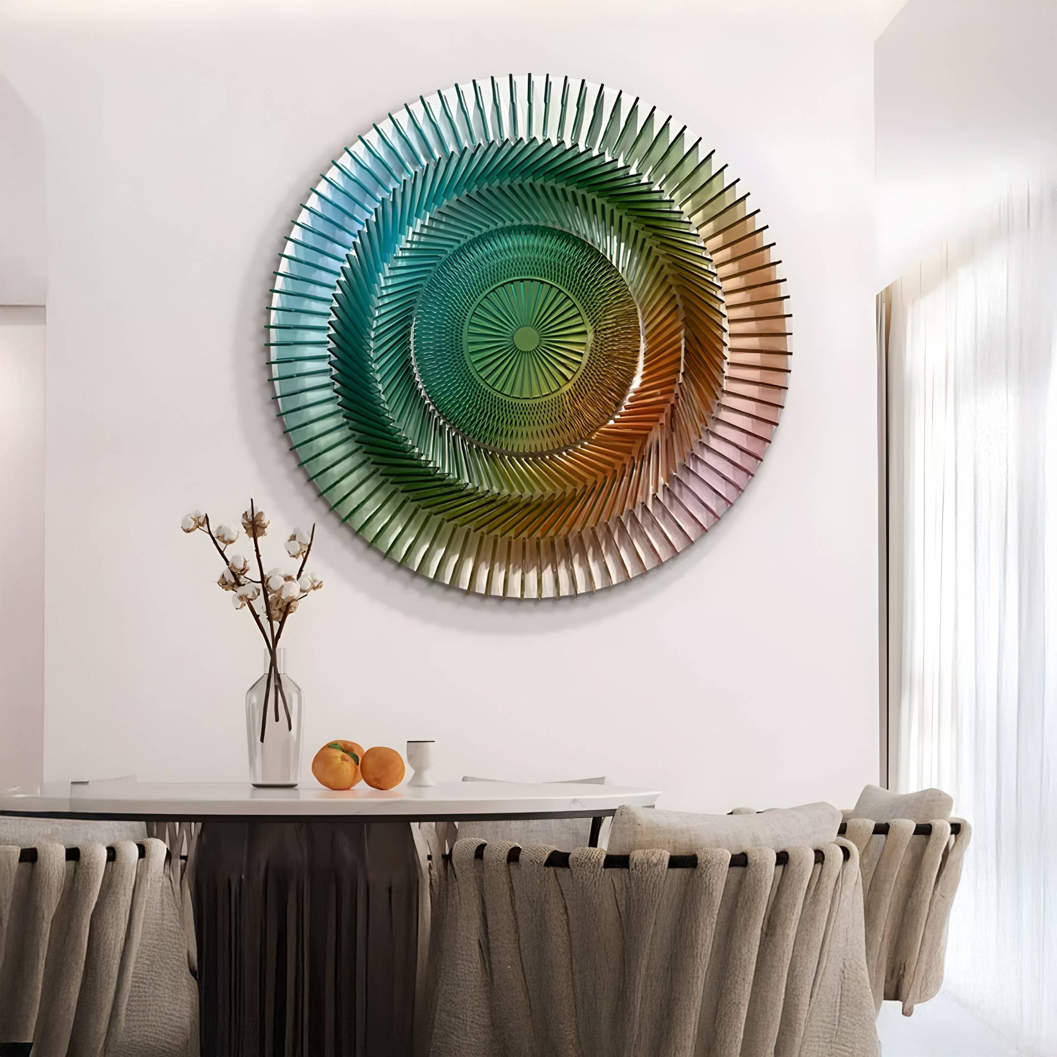 Vortara Dusk Spiral Gradient Acrylic 3D Wall Art
