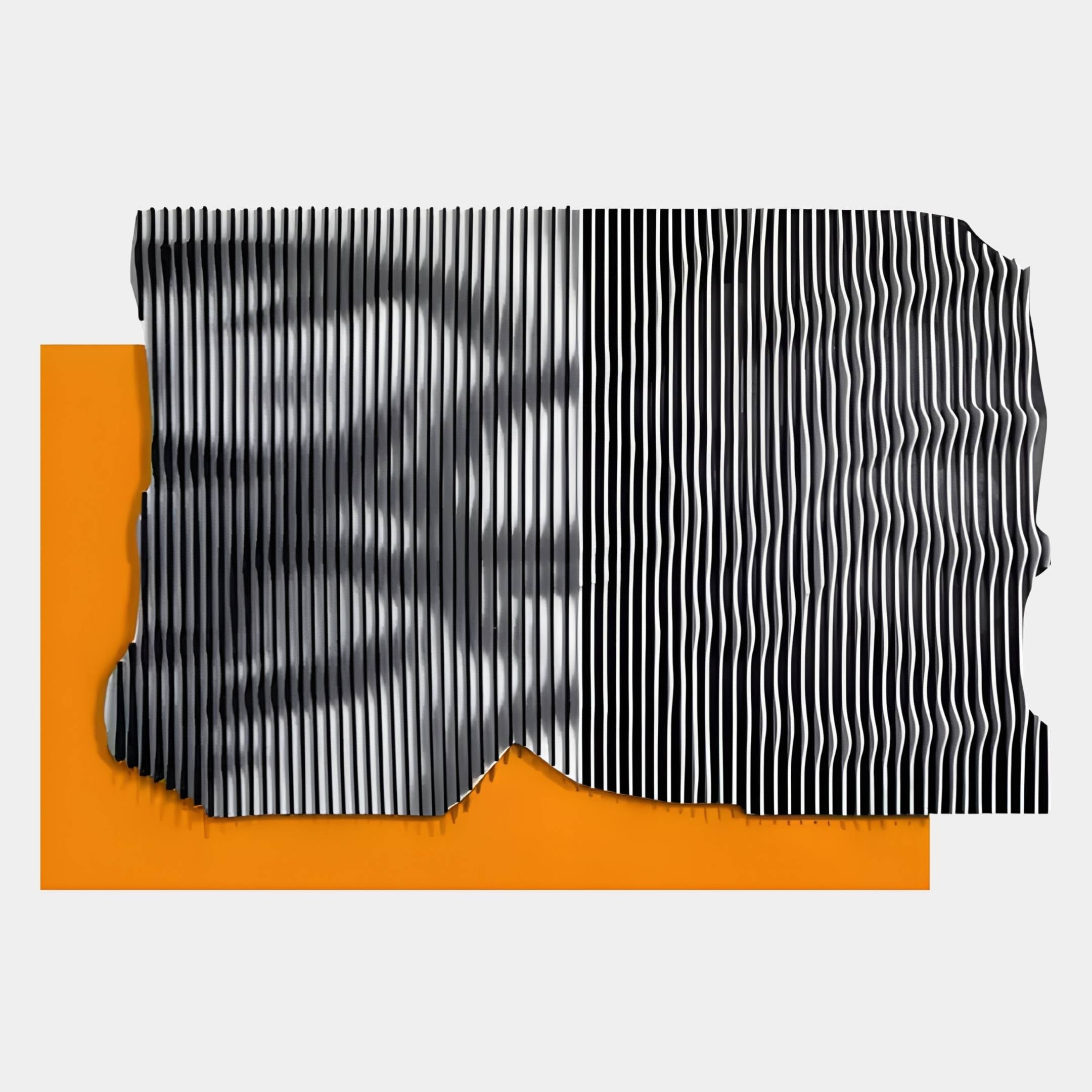 Strialux Mono Illusion Amber Leather & Acrylic 3D Wall Art