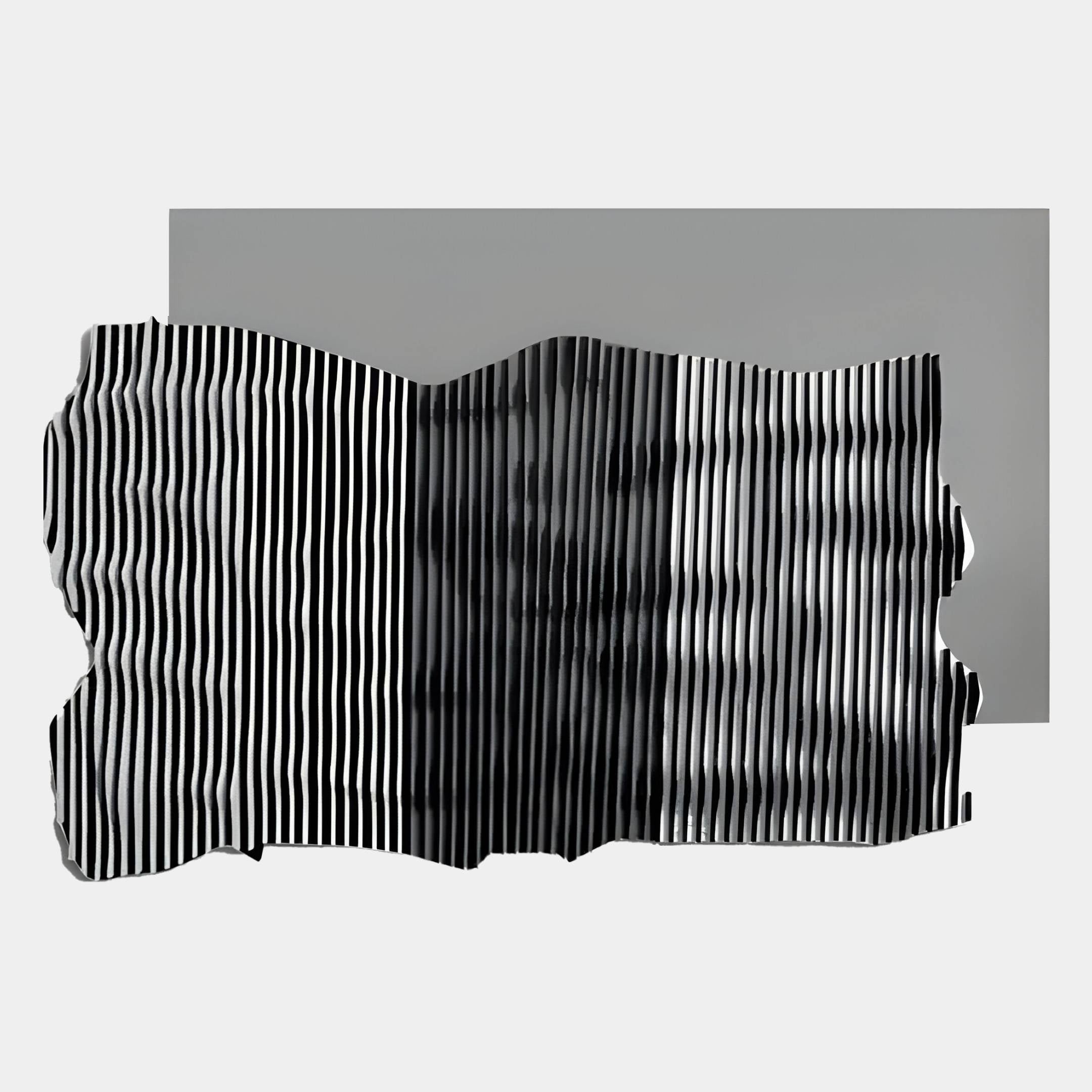 Strialux Flow Veil Grey Leather & Acrylic 3D Wall Art
