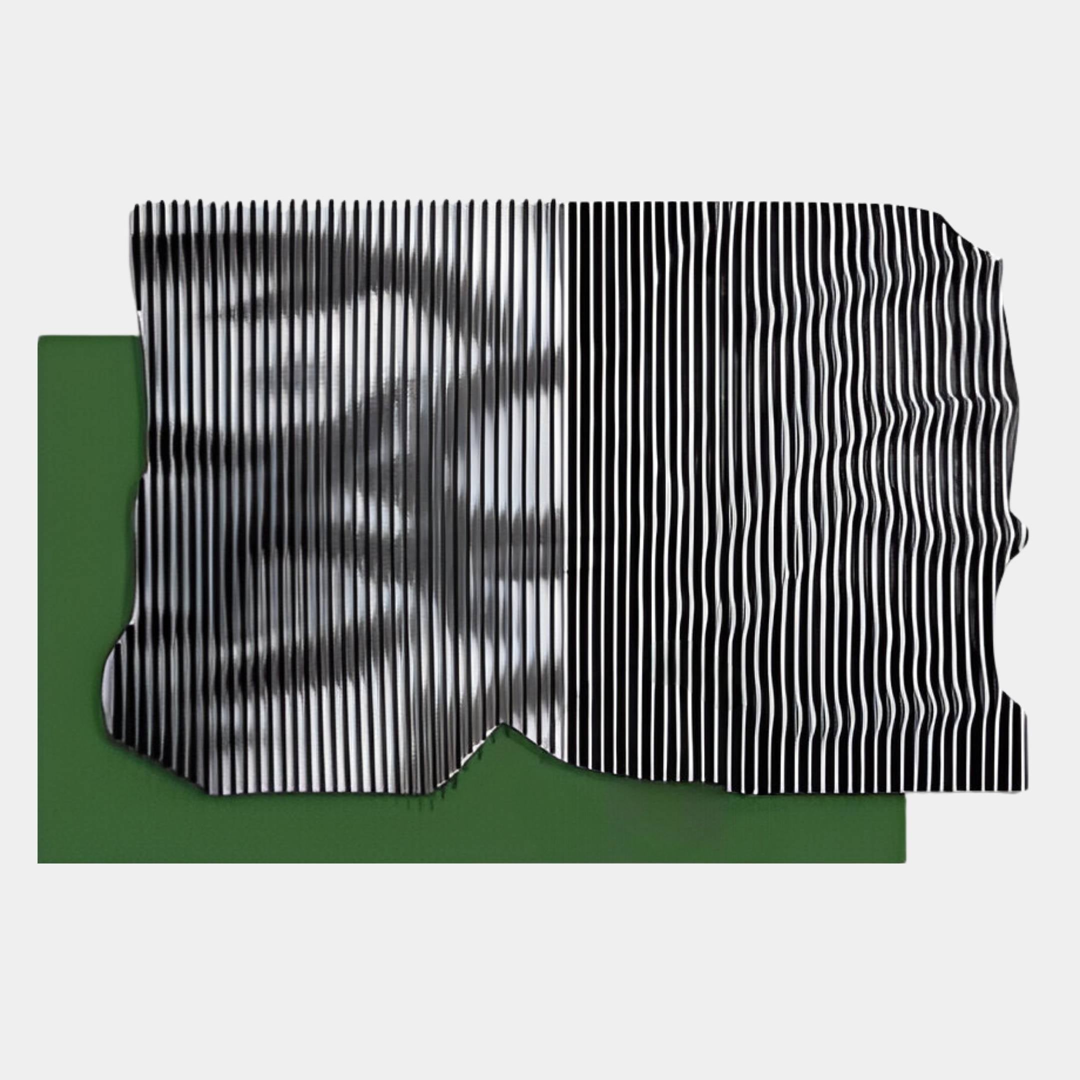 Strialux Mono Illusion Green Leather & Acrylic 3D Wall Art