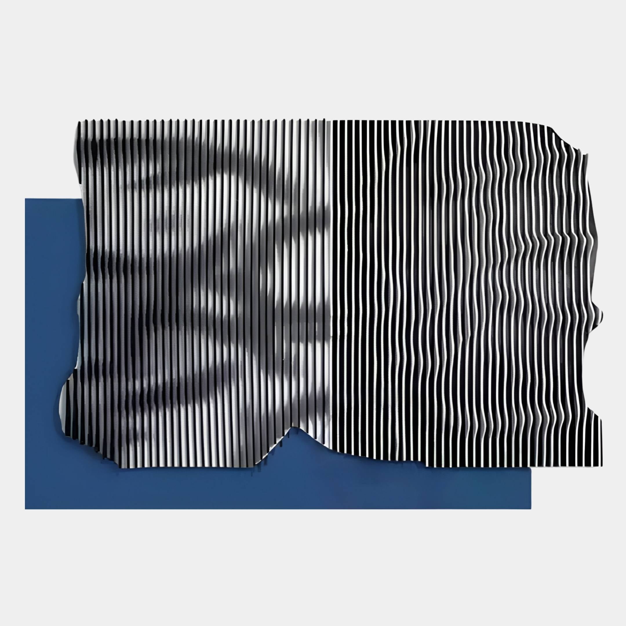 Strialux Mono Illusion Blue Leather & Acrylic 3D Wall Art