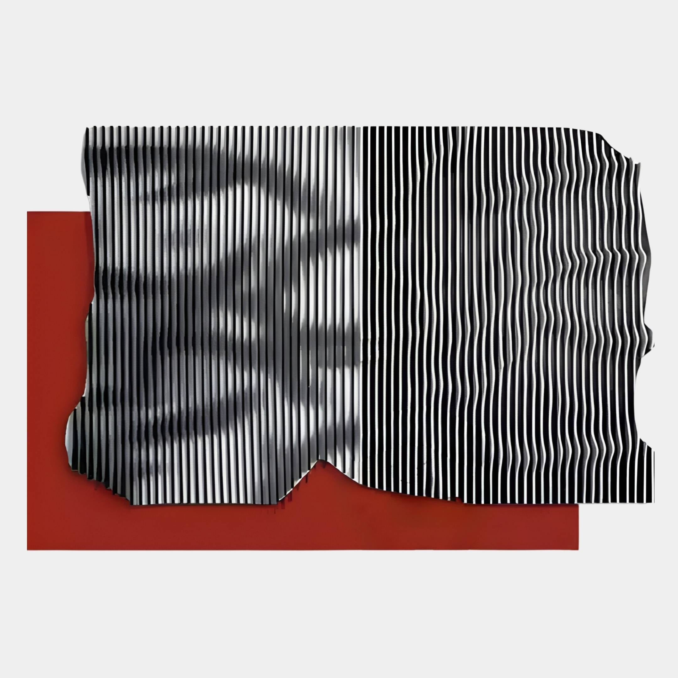 Strialux Mono Illusion Red Leather & Acrylic 3D Wall Art