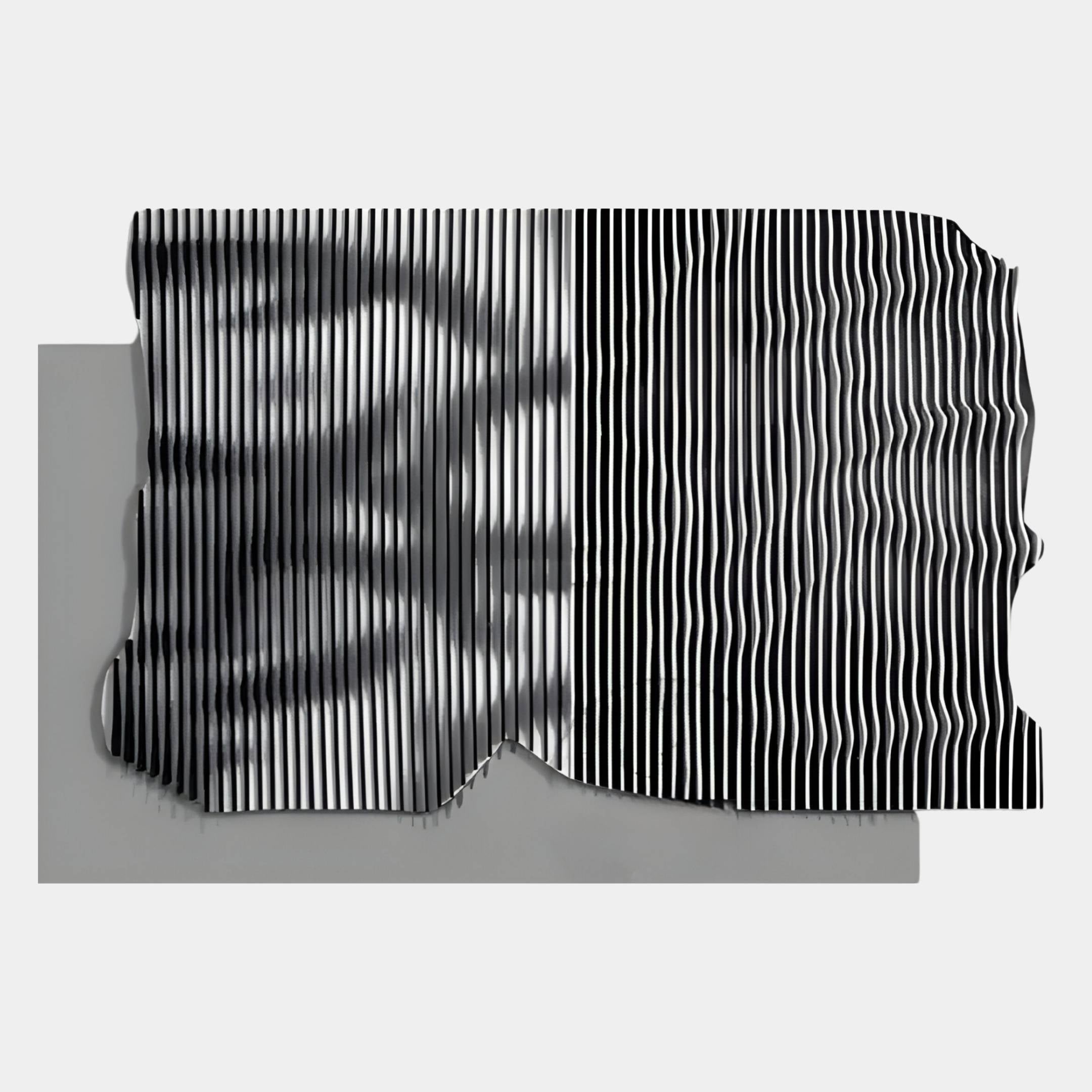 Strialux Mono Illusion Grey Leather & Acrylic 3D Wall Art