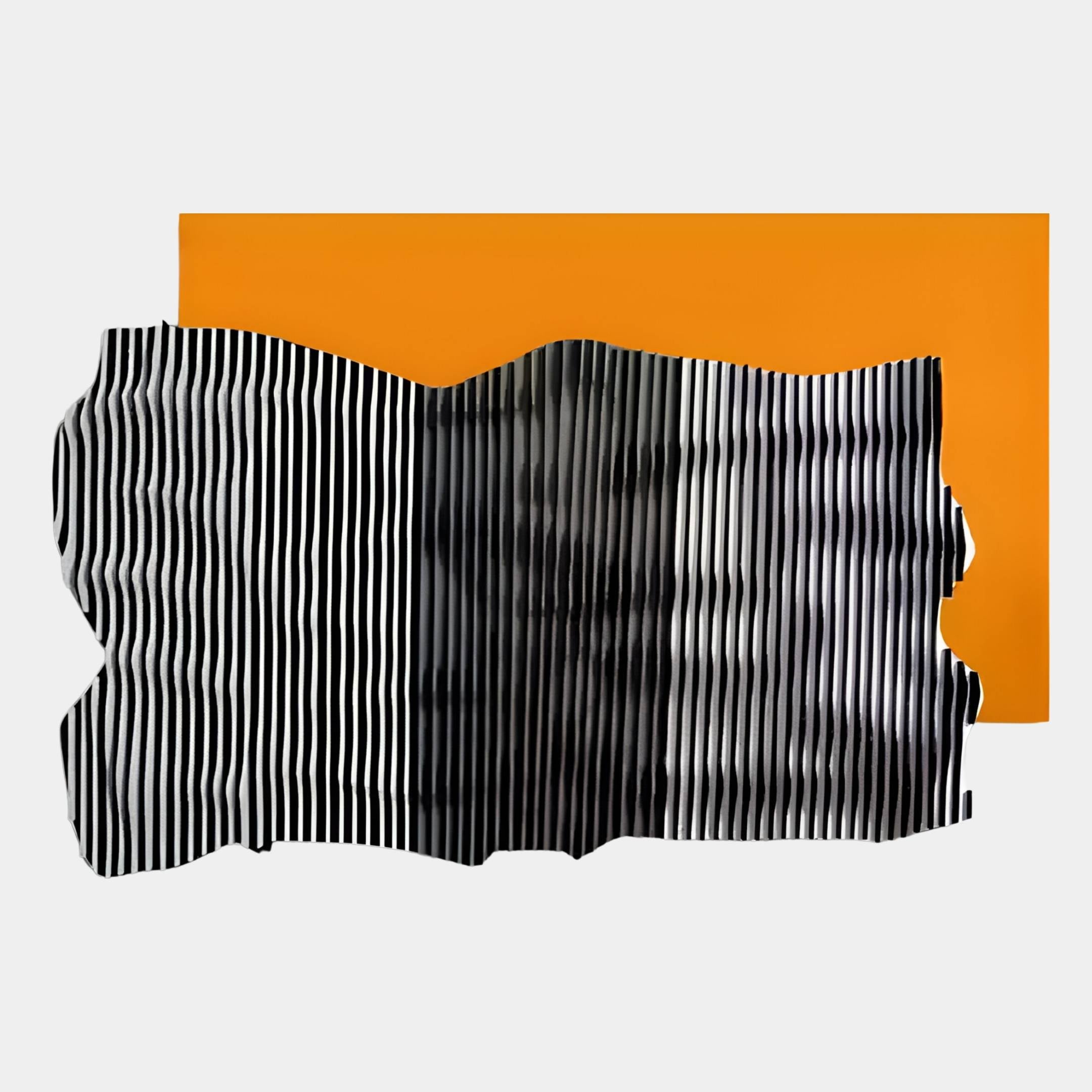 Strialux Flow Veil Amber Leather & Acrylic 3D Wall Art