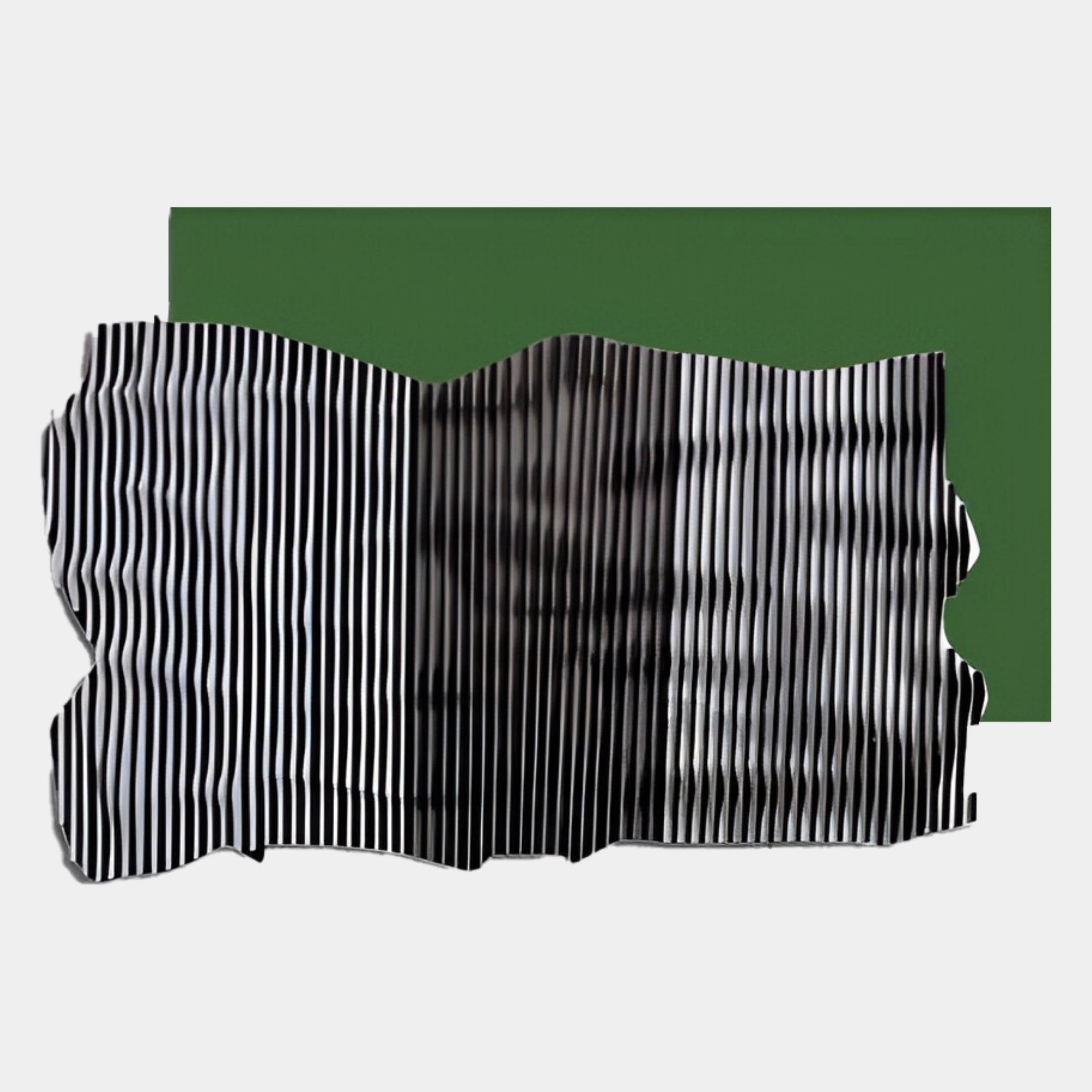 Strialux Flow Veil Green Leather & Acrylic 3D Wall Art