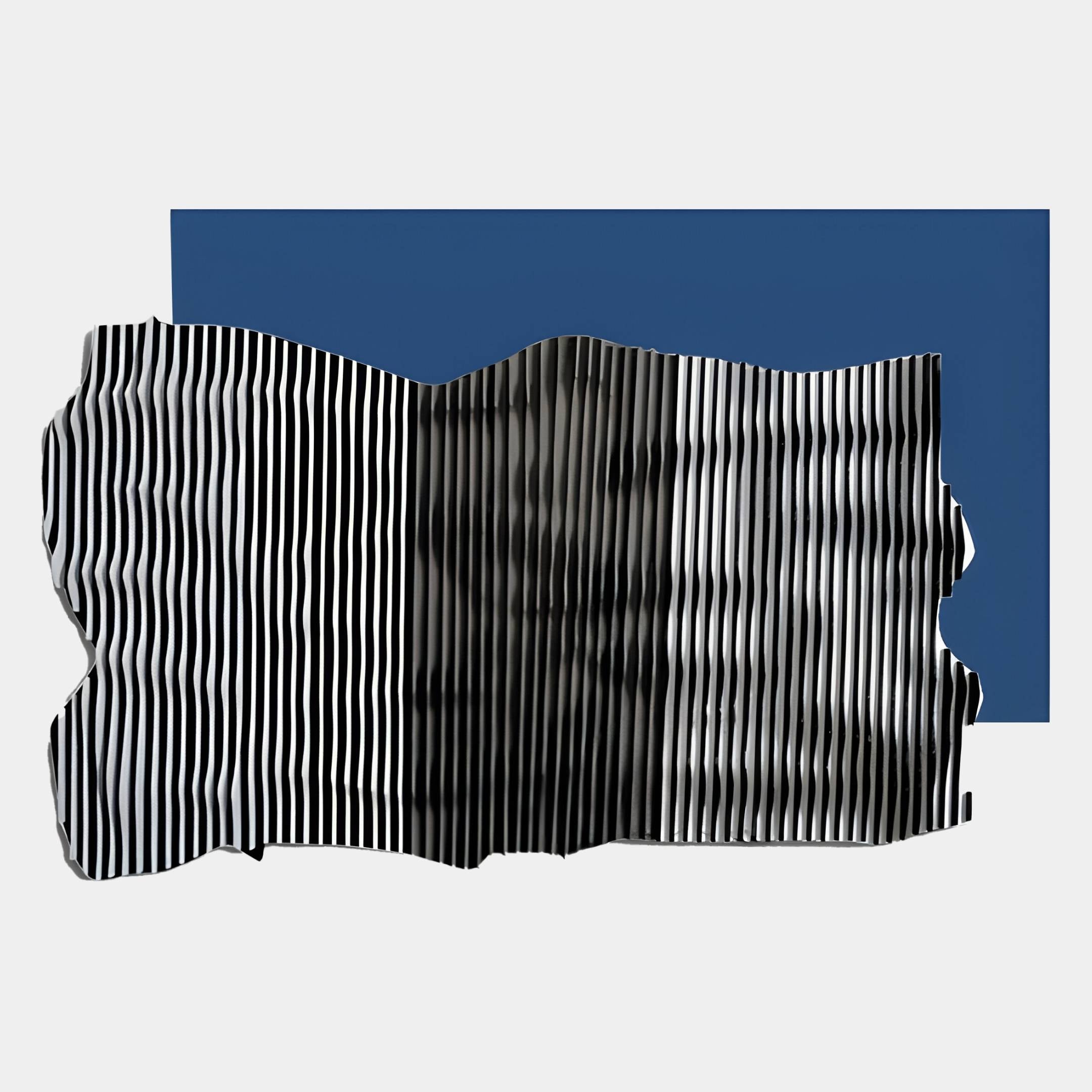 Strialux Flow Veil Blue Leather & Acrylic 3D Wall Art