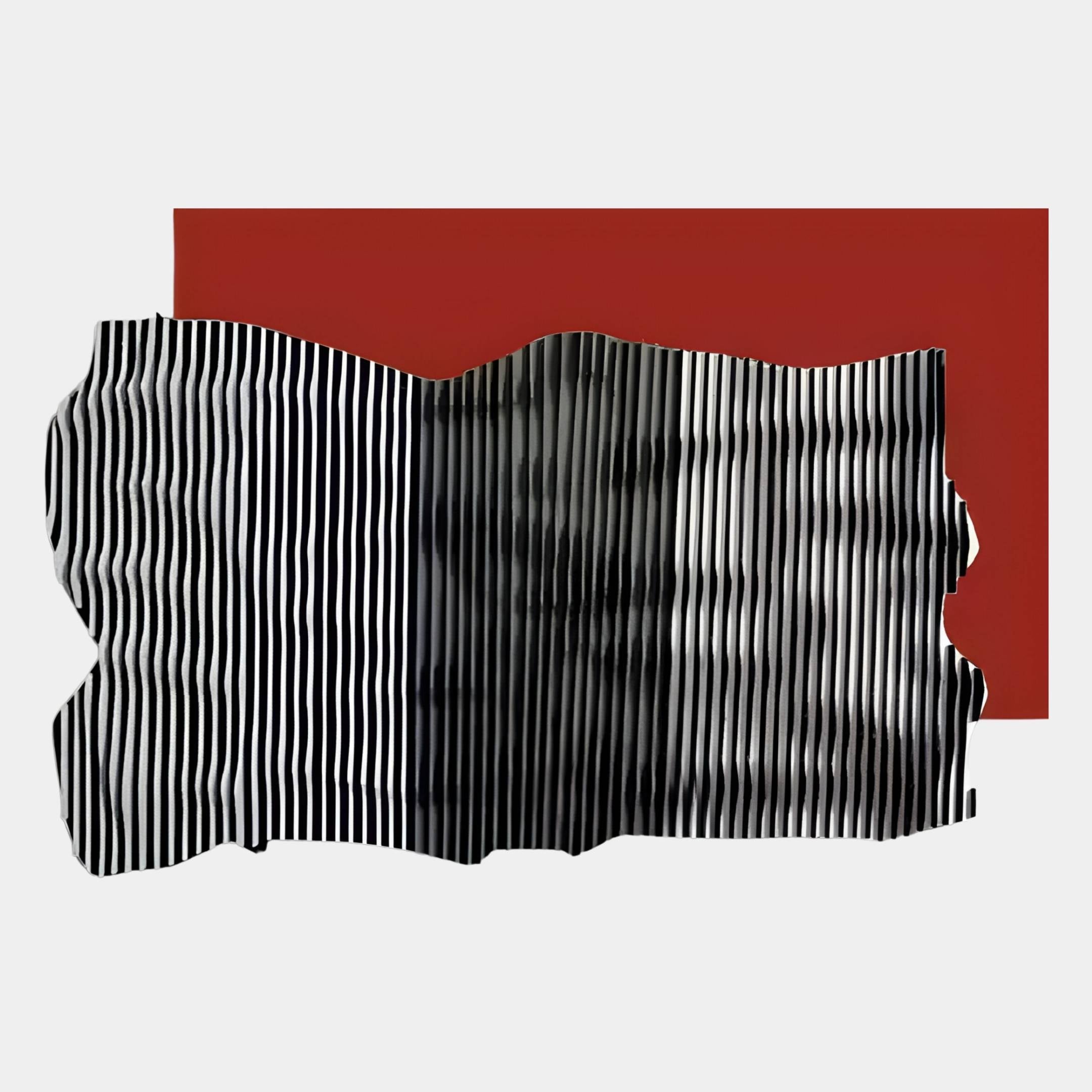 Strialux Flow Veil Red Leather & Acrylic 3D Wall Art