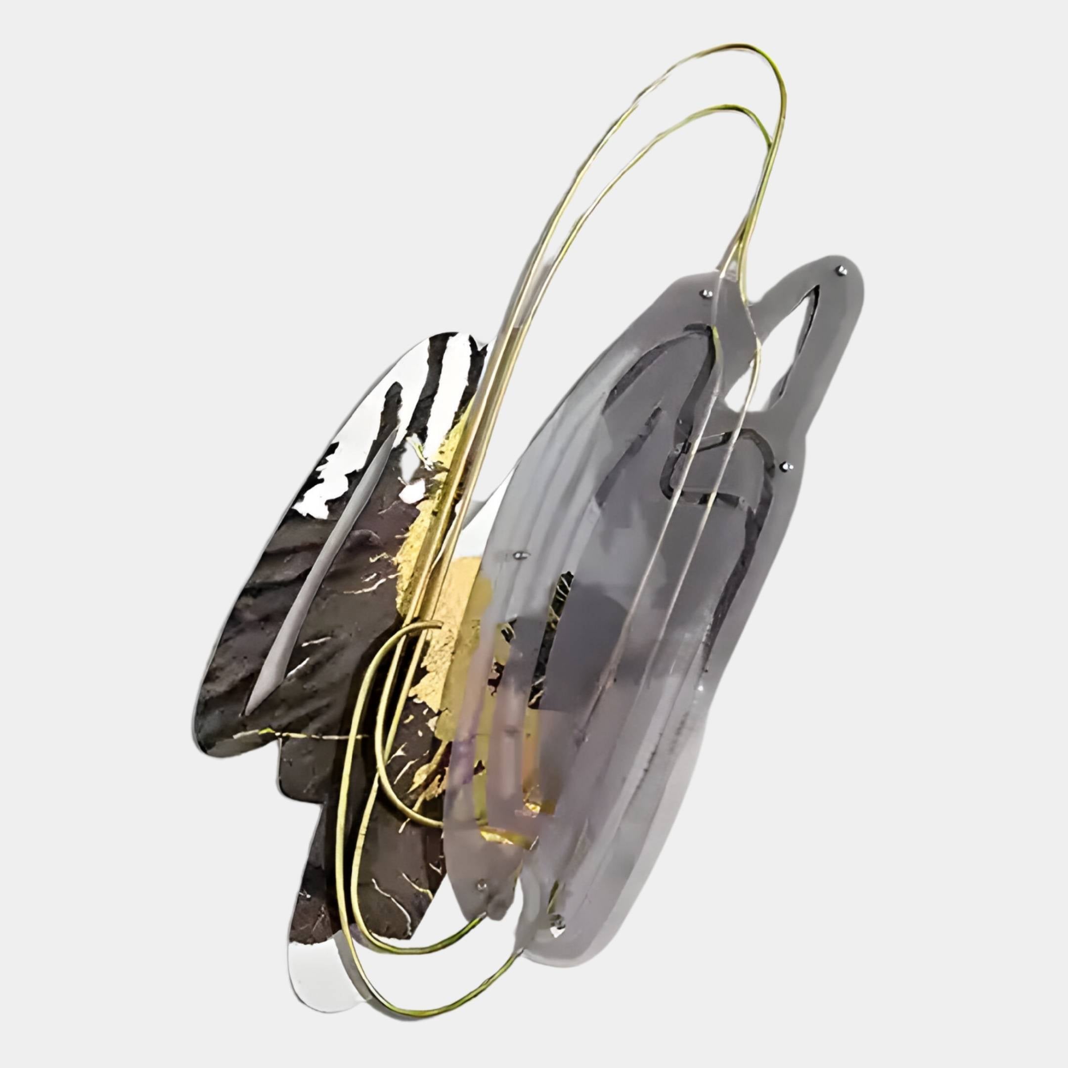Aerava Monochrome & Gold Sculptural Acrylic 3D Wall Art