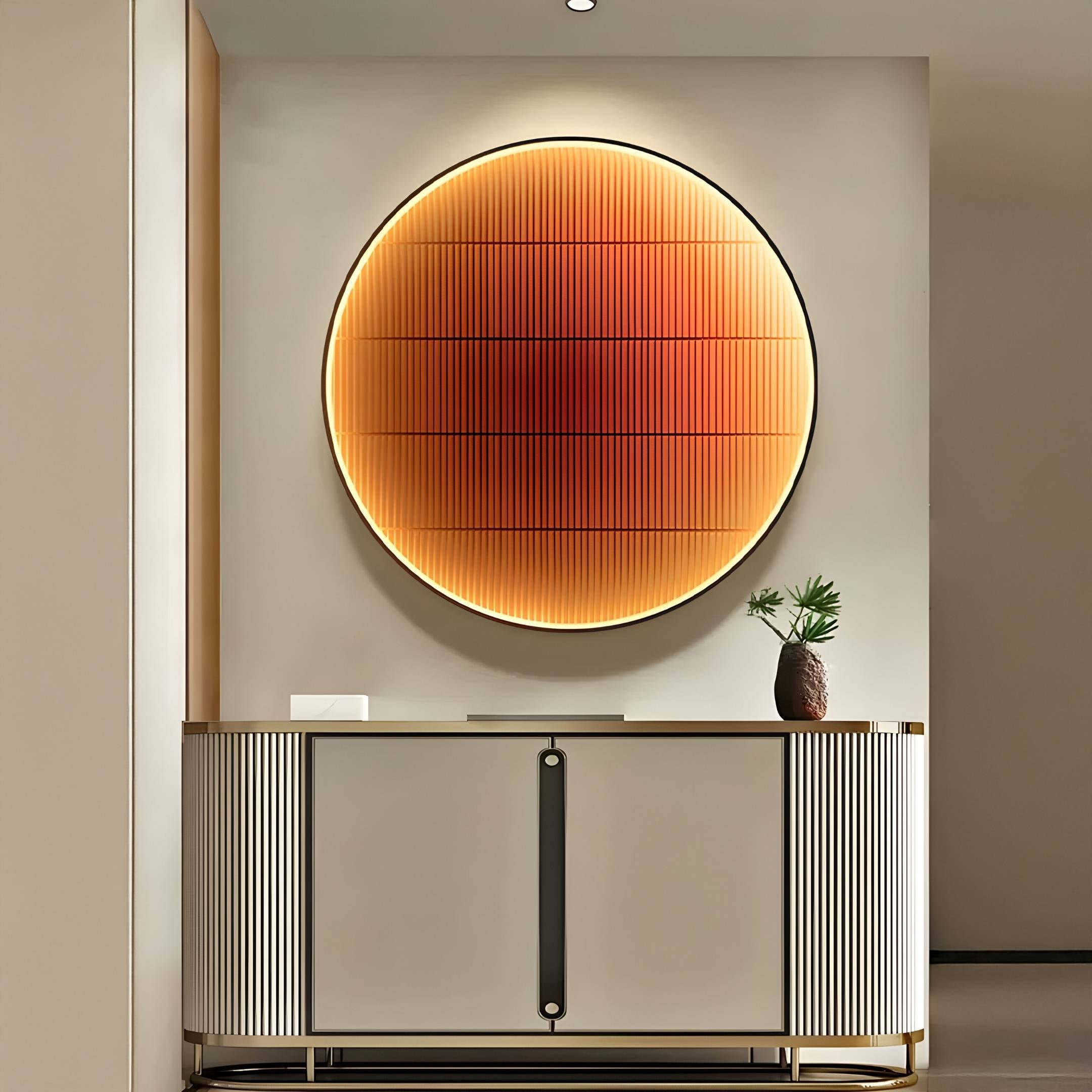 Solvaris Orange Fade Round Acrylic 3D LED Wall Art