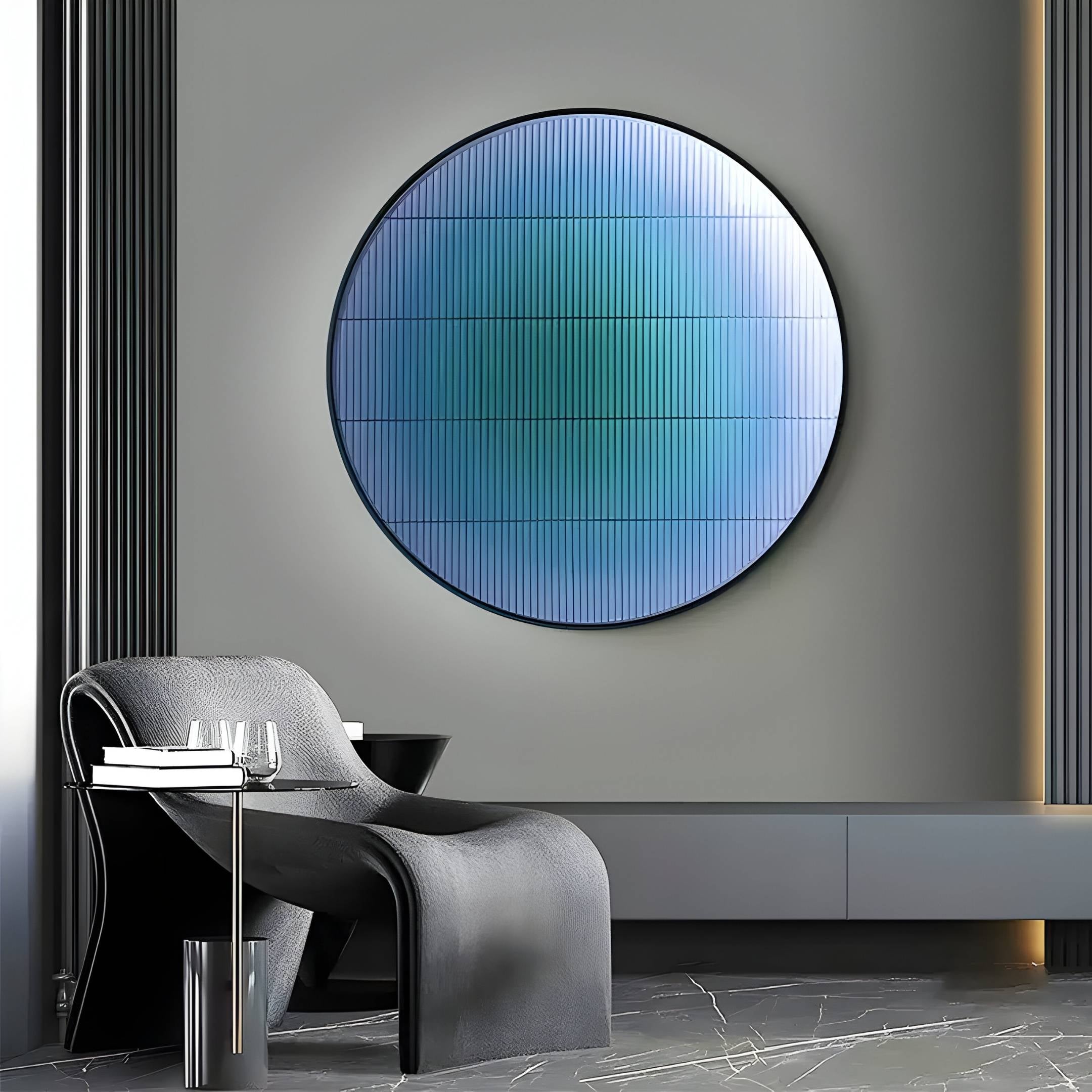 Solvaris Blue-Green Fade Round Acrylic 3D LED Wall Art