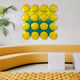 Poplux Grid Yellow & Teal Dome Acrylic 3D Wall Art