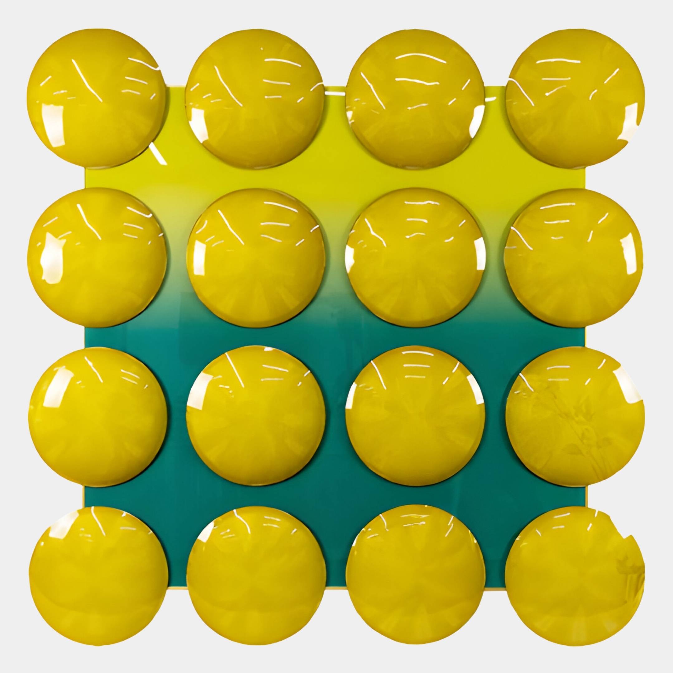 Poplux Grid Yellow & Teal Dome Acrylic 3D Wall Art
