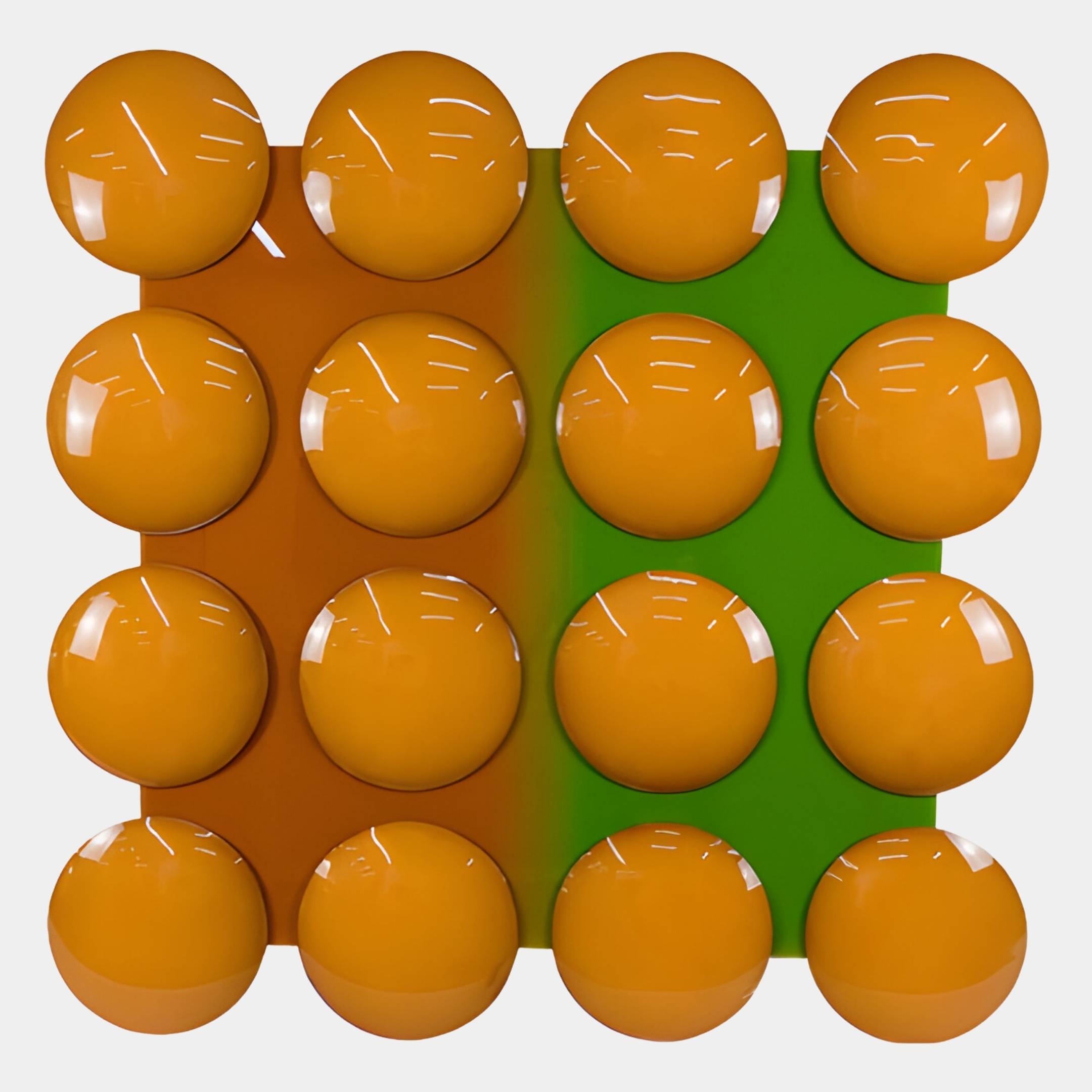 Poplux Grid Orange & Green Dome Acrylic 3D Wall Art