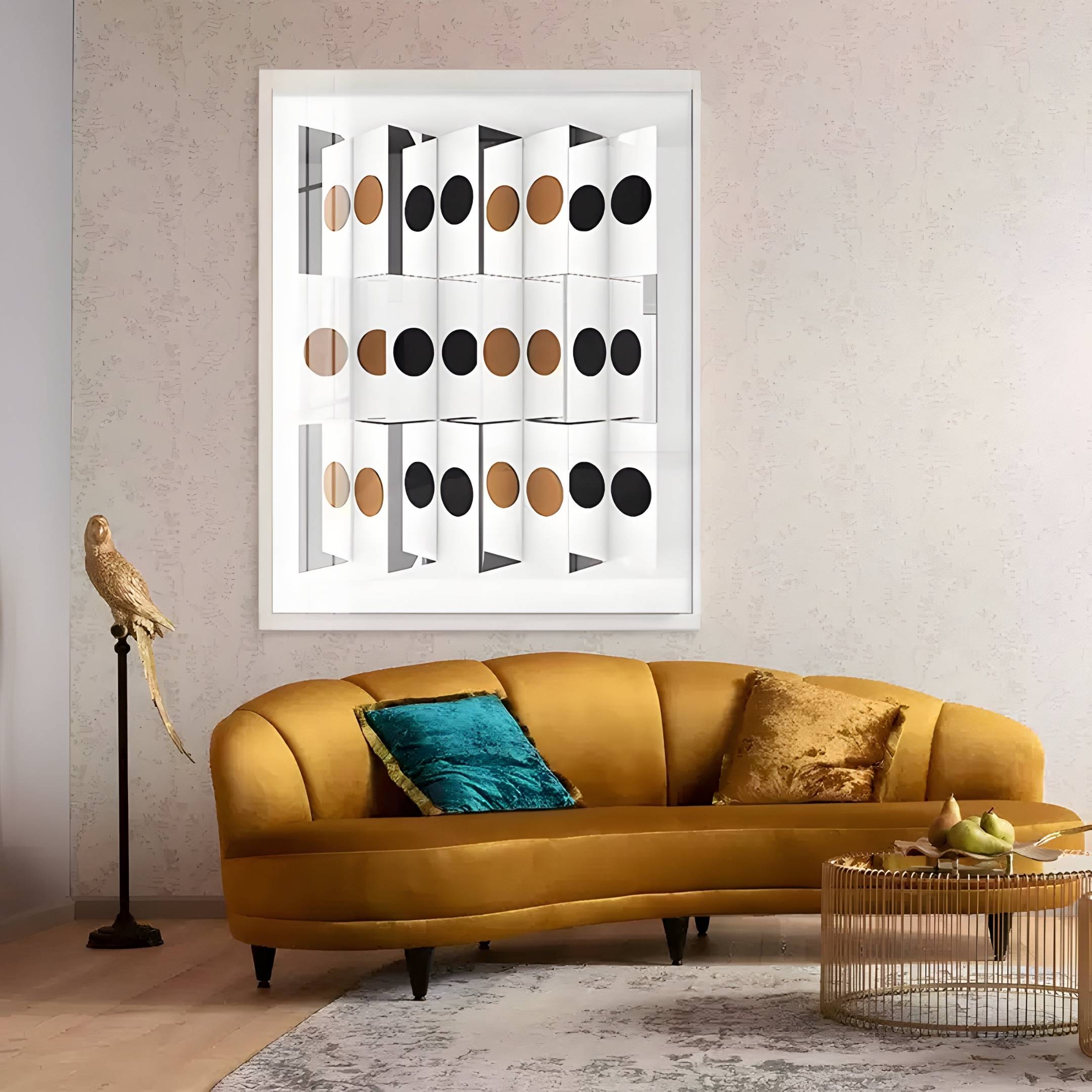 Valdris Bronze & Black Circle Panel Acrylic 3D Wall Art