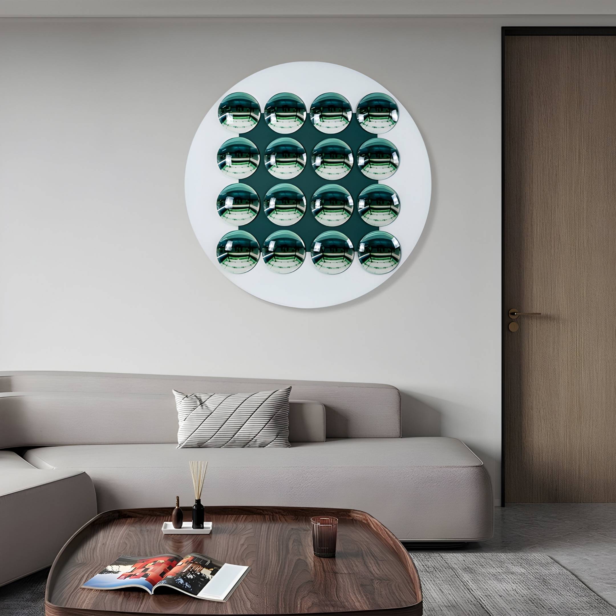 Orbivue Green Mirror Dome Acrylic 3D Wall Art
