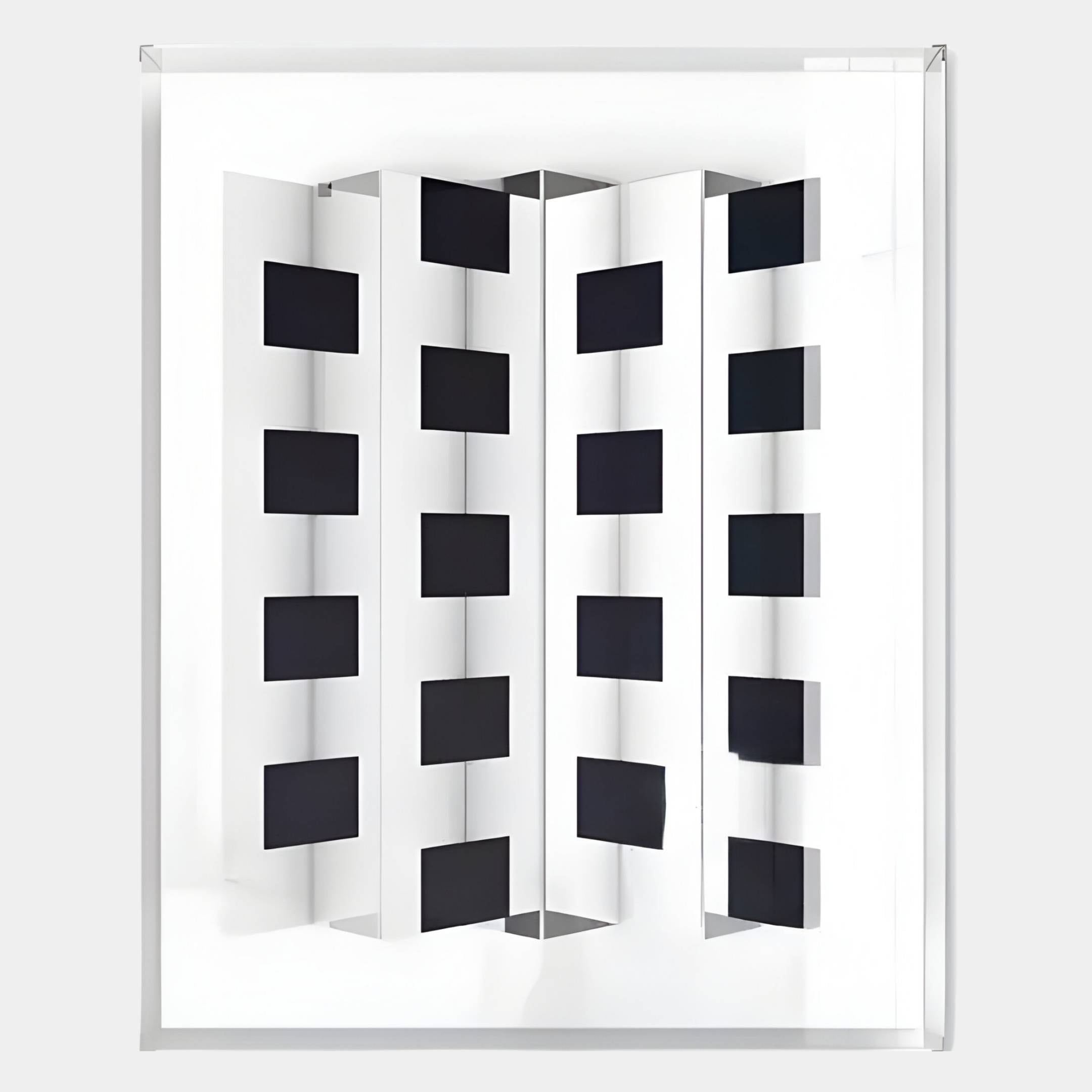 Gridure Black & White Panel Acrylic 3D Wall Art
