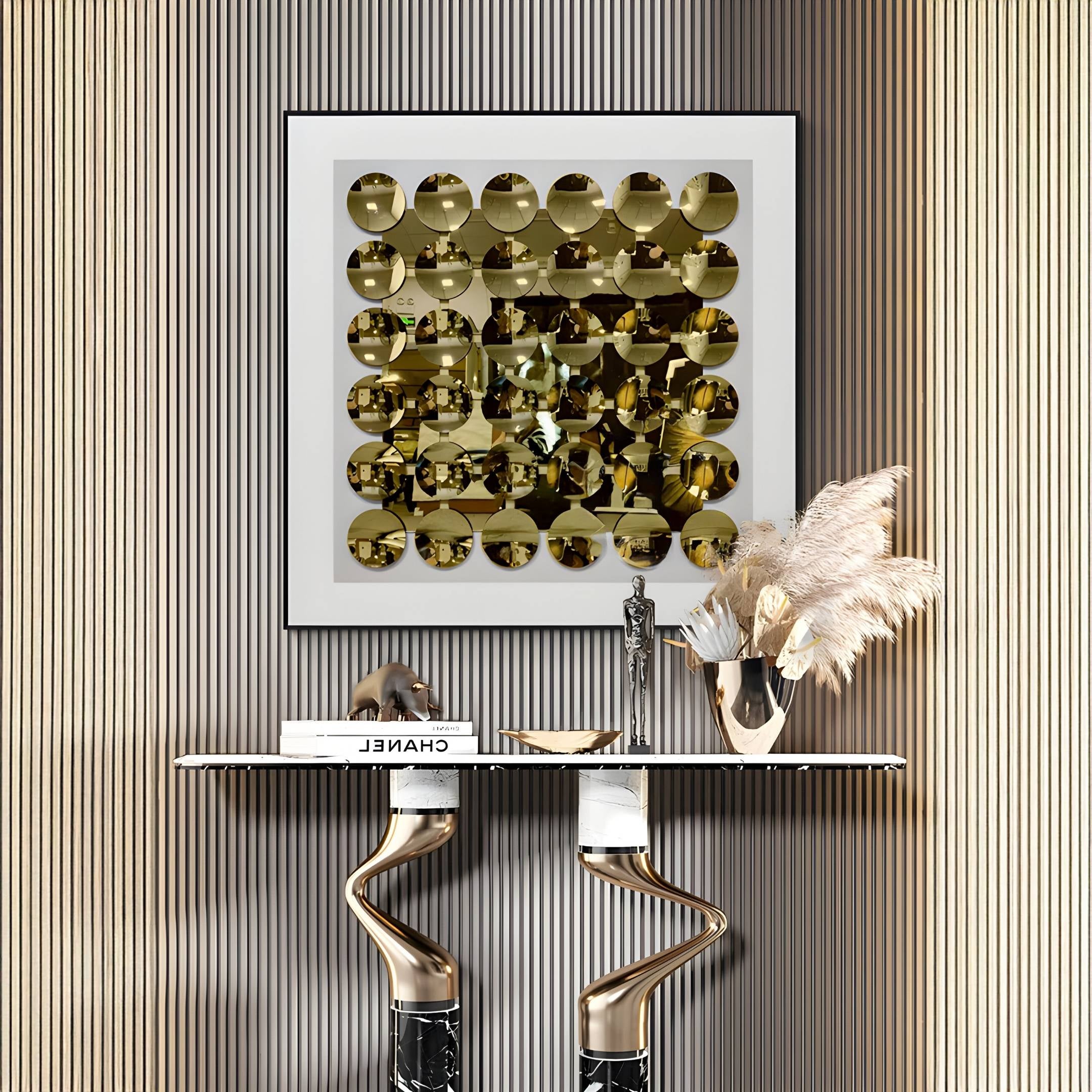 Refractura Gold Mirror Disc Acrylic 3D Wall Art
