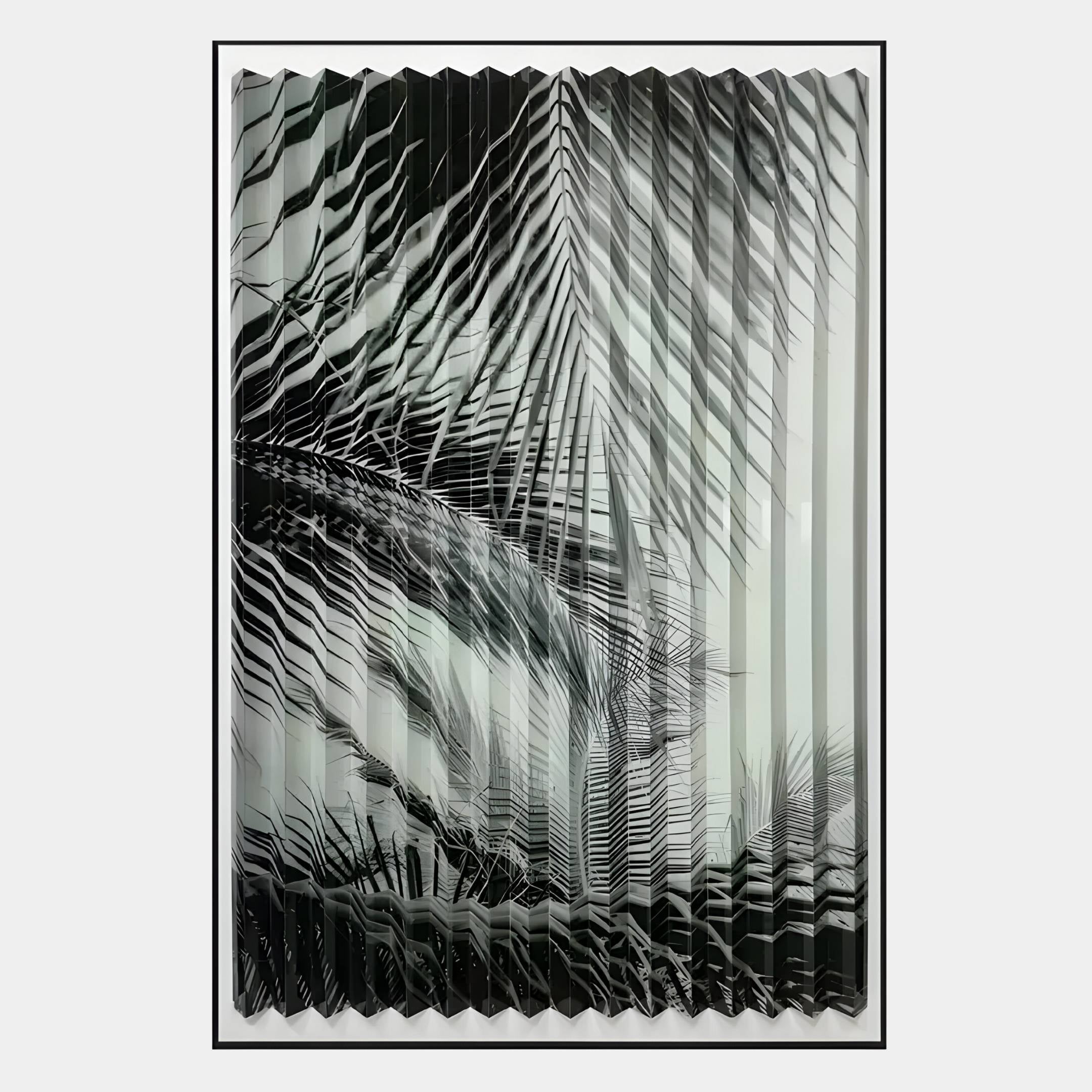 Flutara Palm Monochrome Folded Acrylic 3D Wall Art