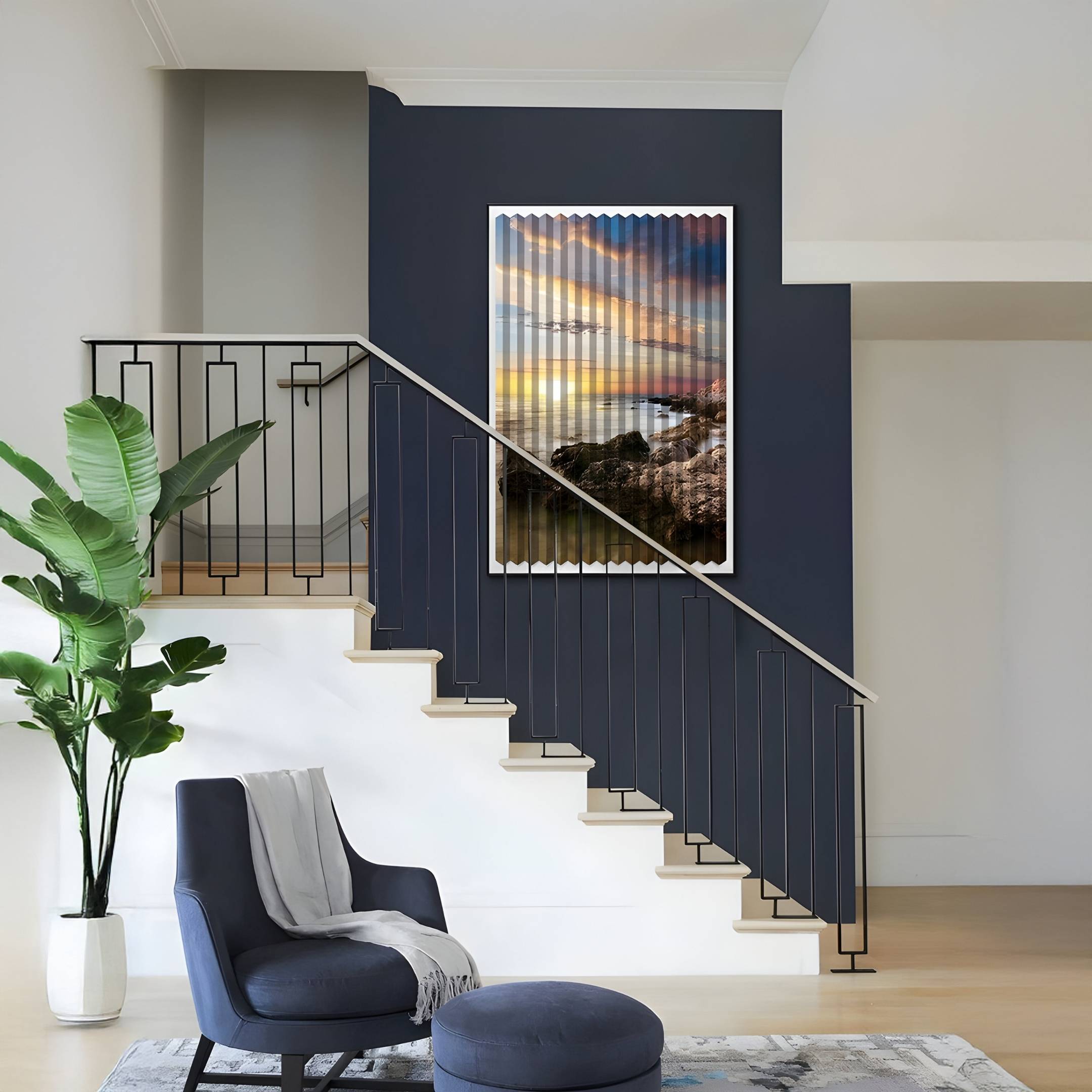 Flutara Coastal Dawn Folded Acrylic 3D Wall Art