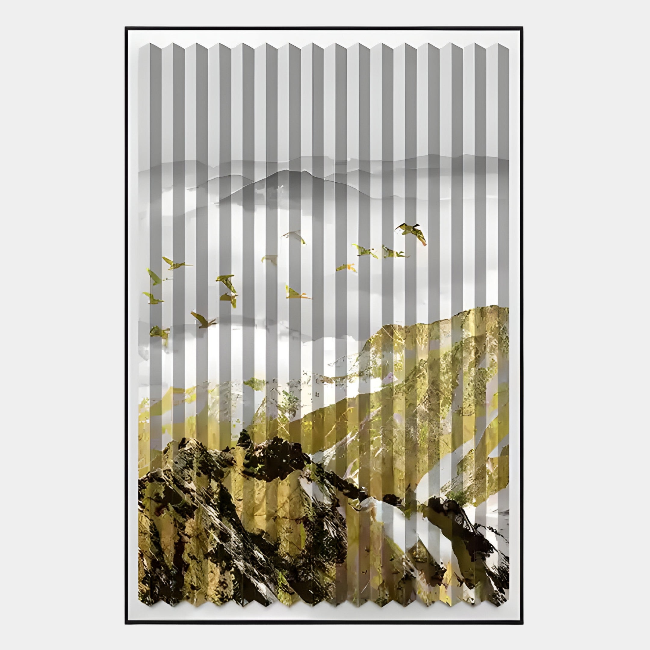 Flutara Golden Summit Folded Acrylic 3D Wall Art