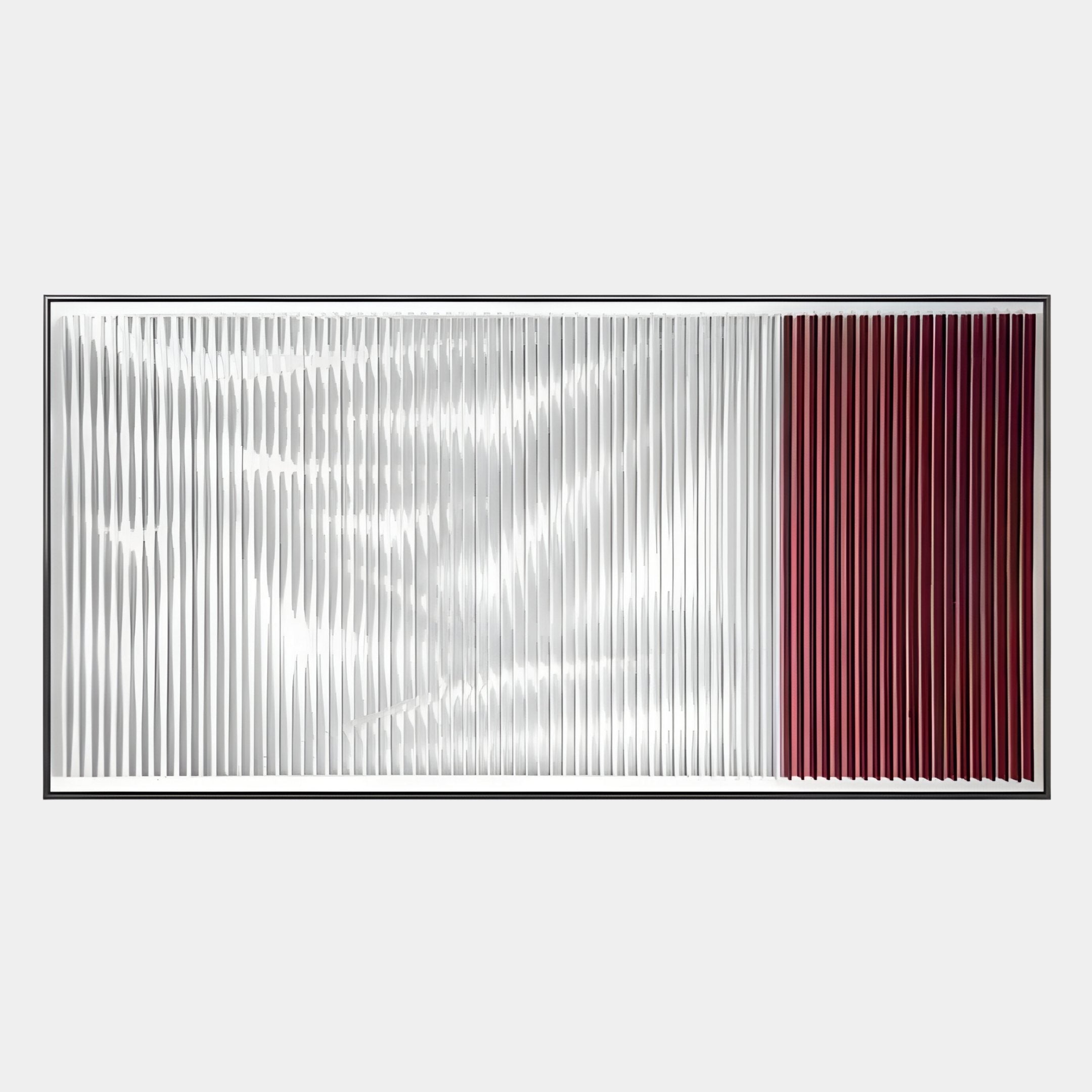 Vistara I Crimson & White Crinkle Texture Acrylic 3D Wall Art