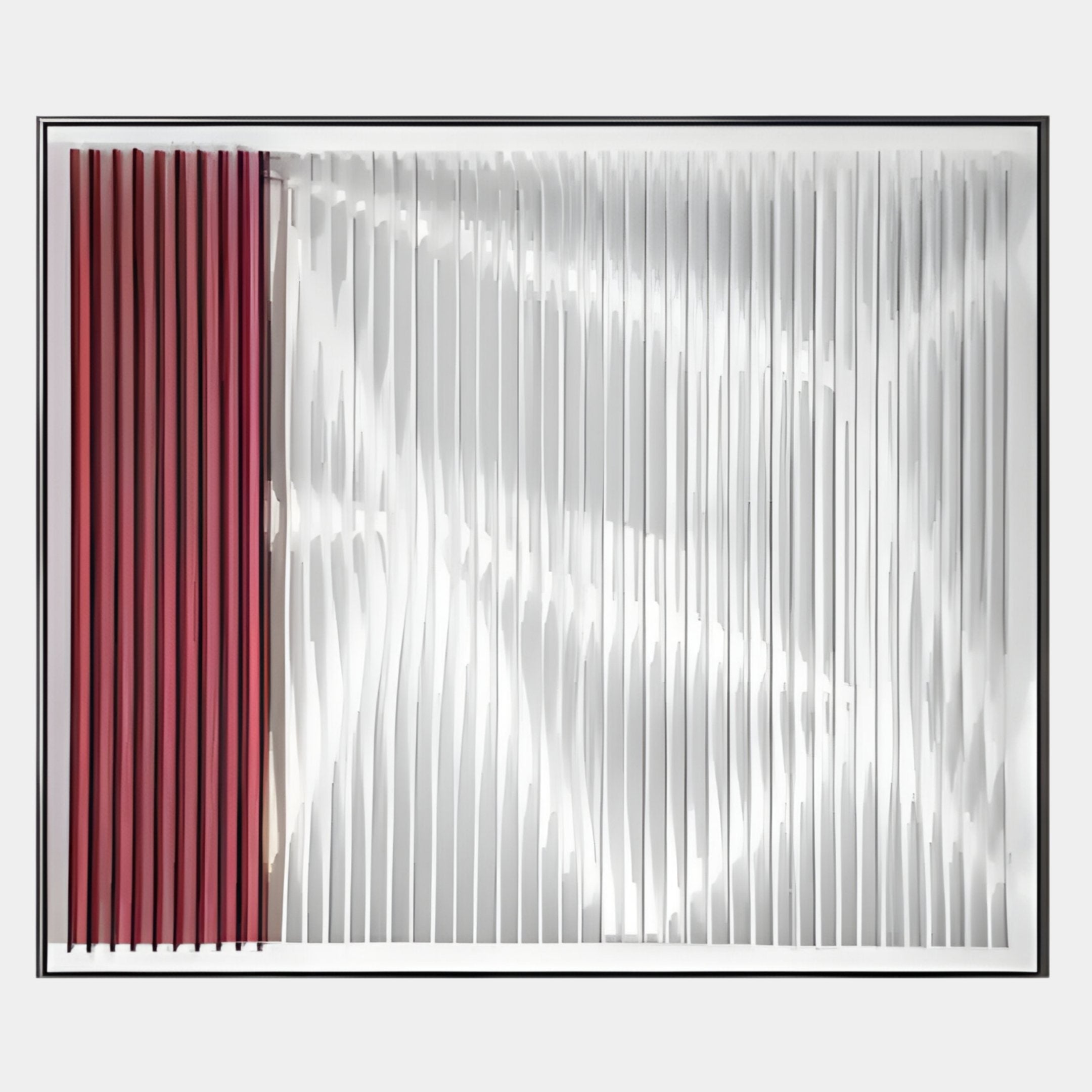 Vistara II Crimson & White Crinkle Texture Acrylic 3D Wall Art