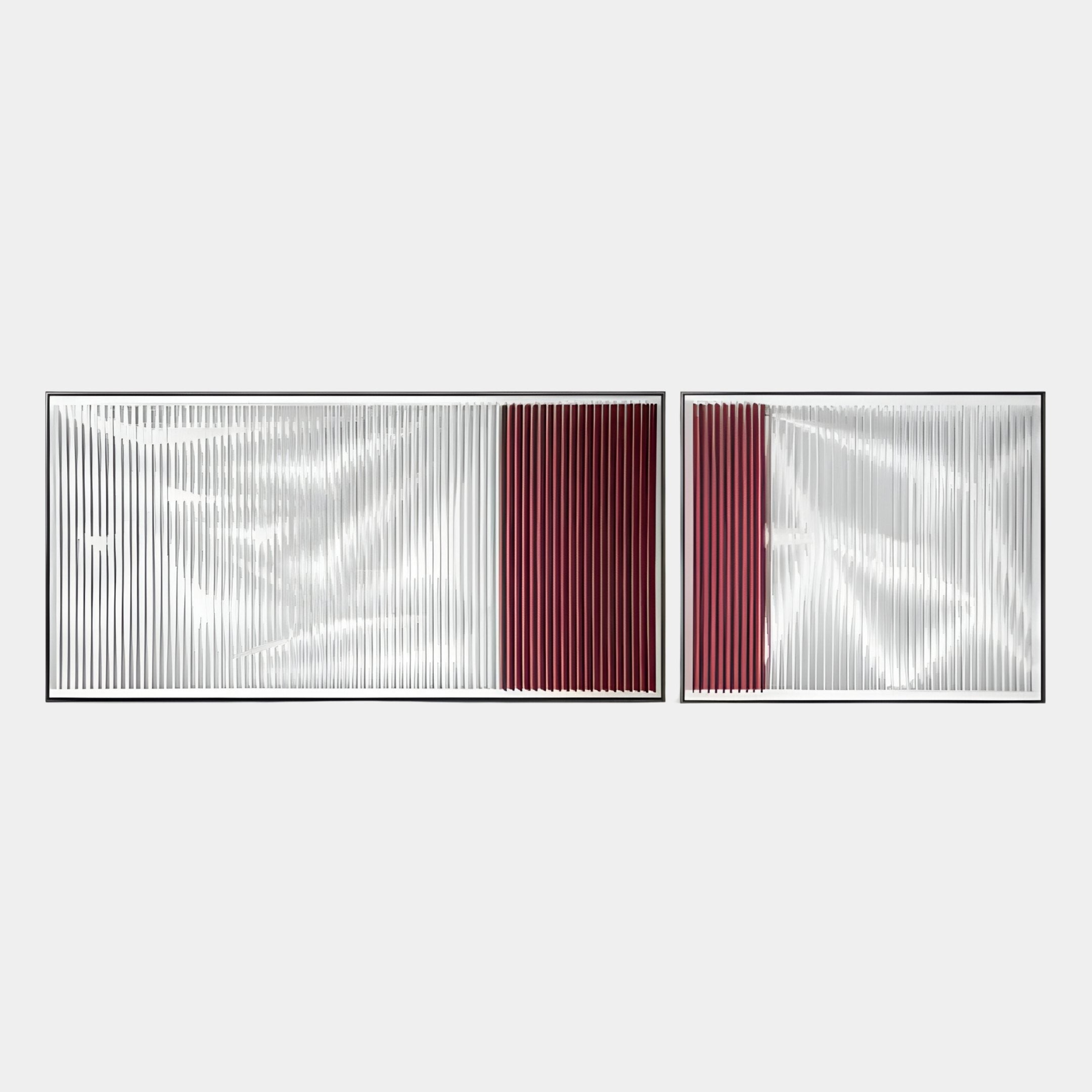 Vistara V Crimson & White Crinkle Texture Acrylic 3D Wall Art