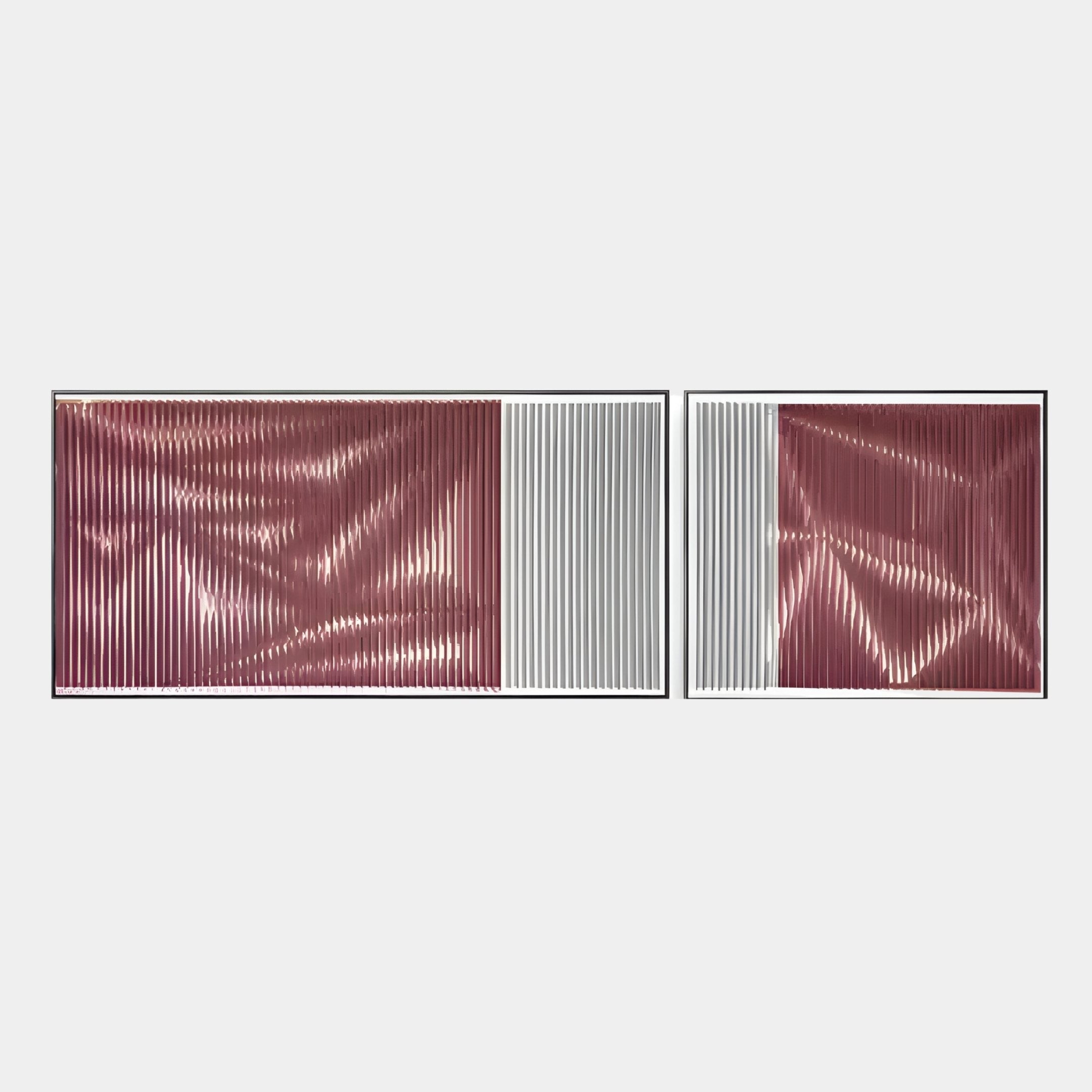 Vistara VI Crimson & White Crinkle Texture Acrylic 3D Wall Art