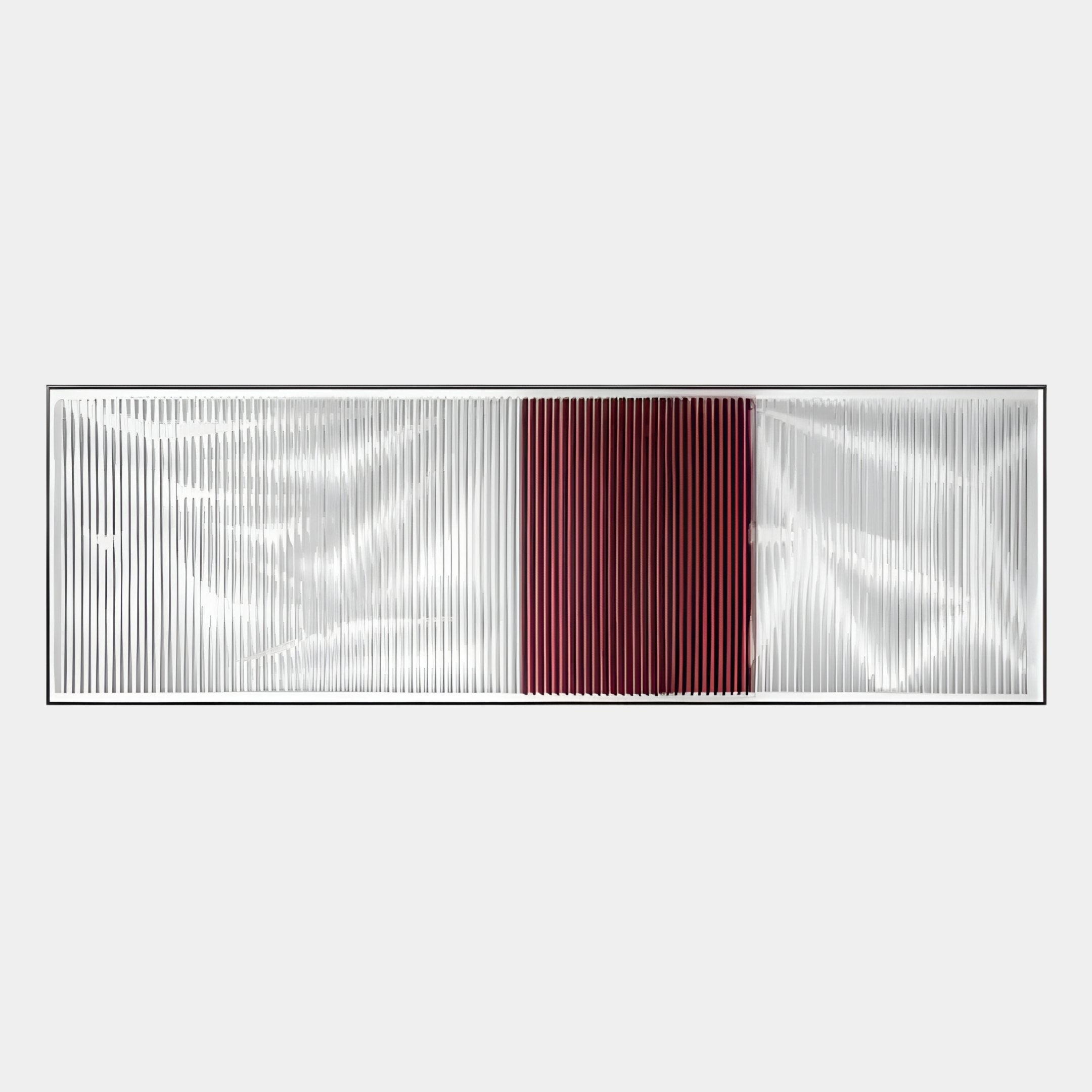 Vistara VII Crimson & White Crinkle Texture Acrylic 3D Wall Art