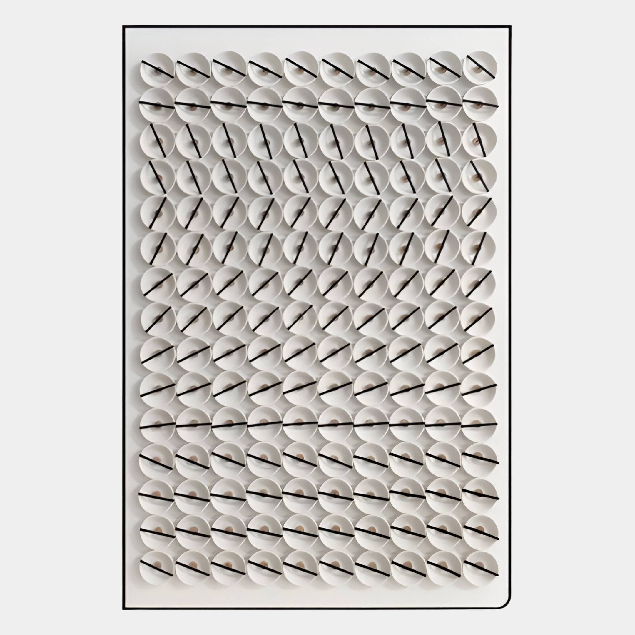 Parella White Slit Disc Grid Acrylic 3D Wall Art