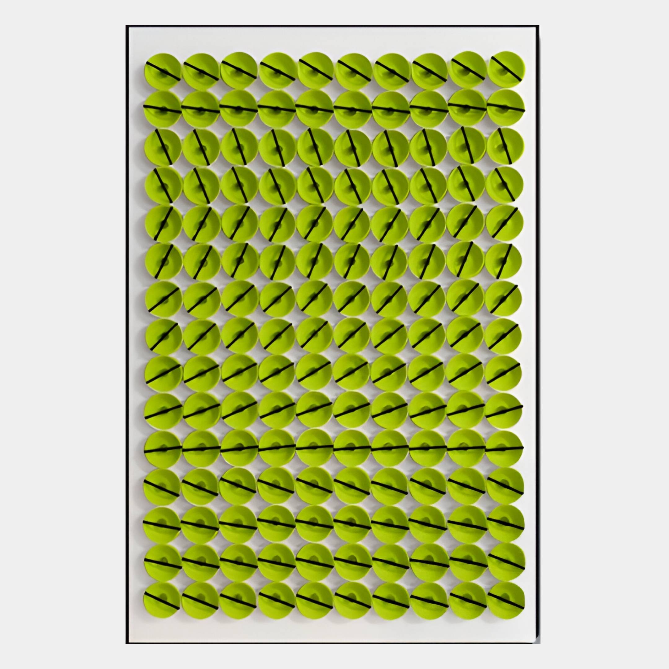 Parella Green Slit Disc Grid Acrylic 3D Wall Art