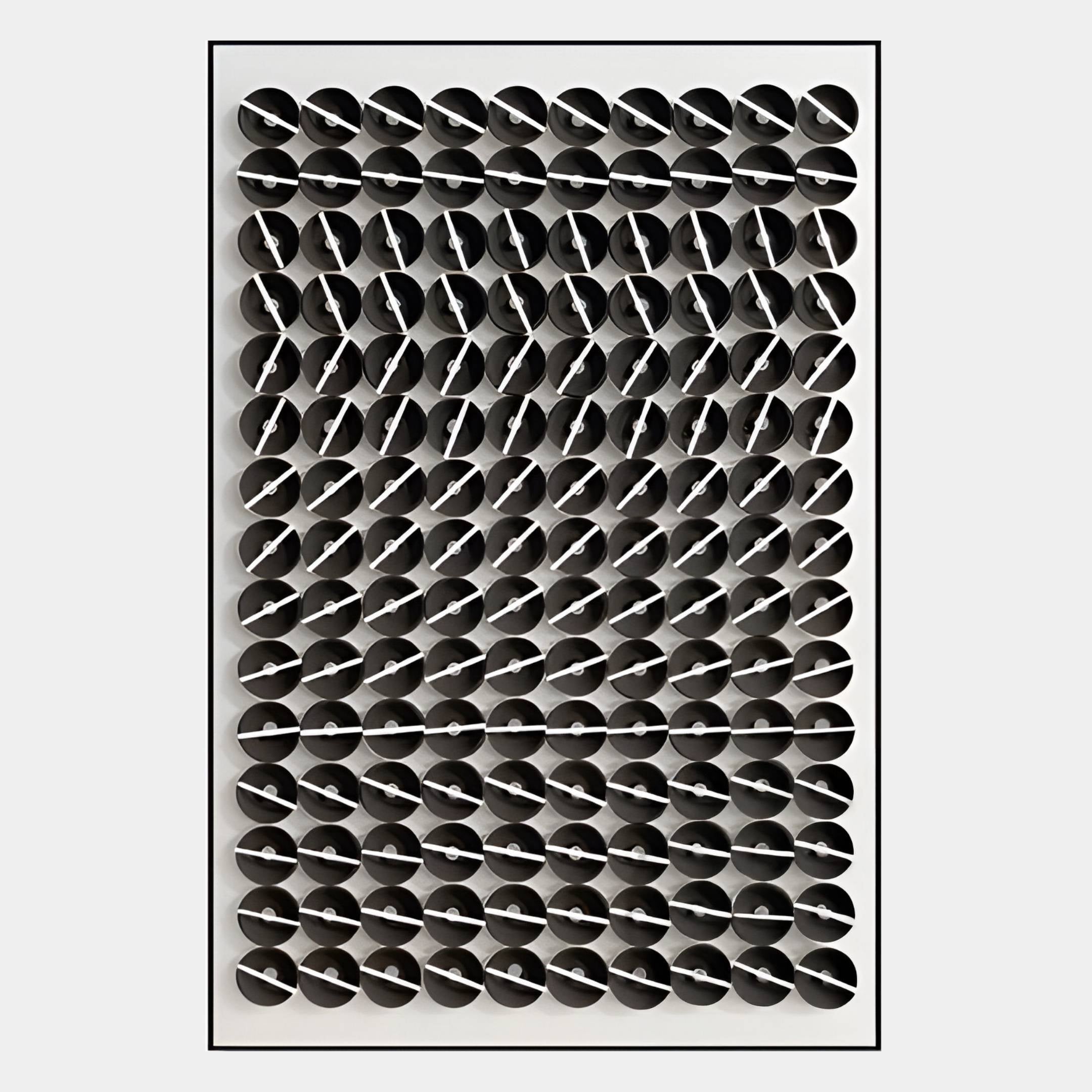 Parella Black Slit Disc Grid Acrylic 3D Wall Art