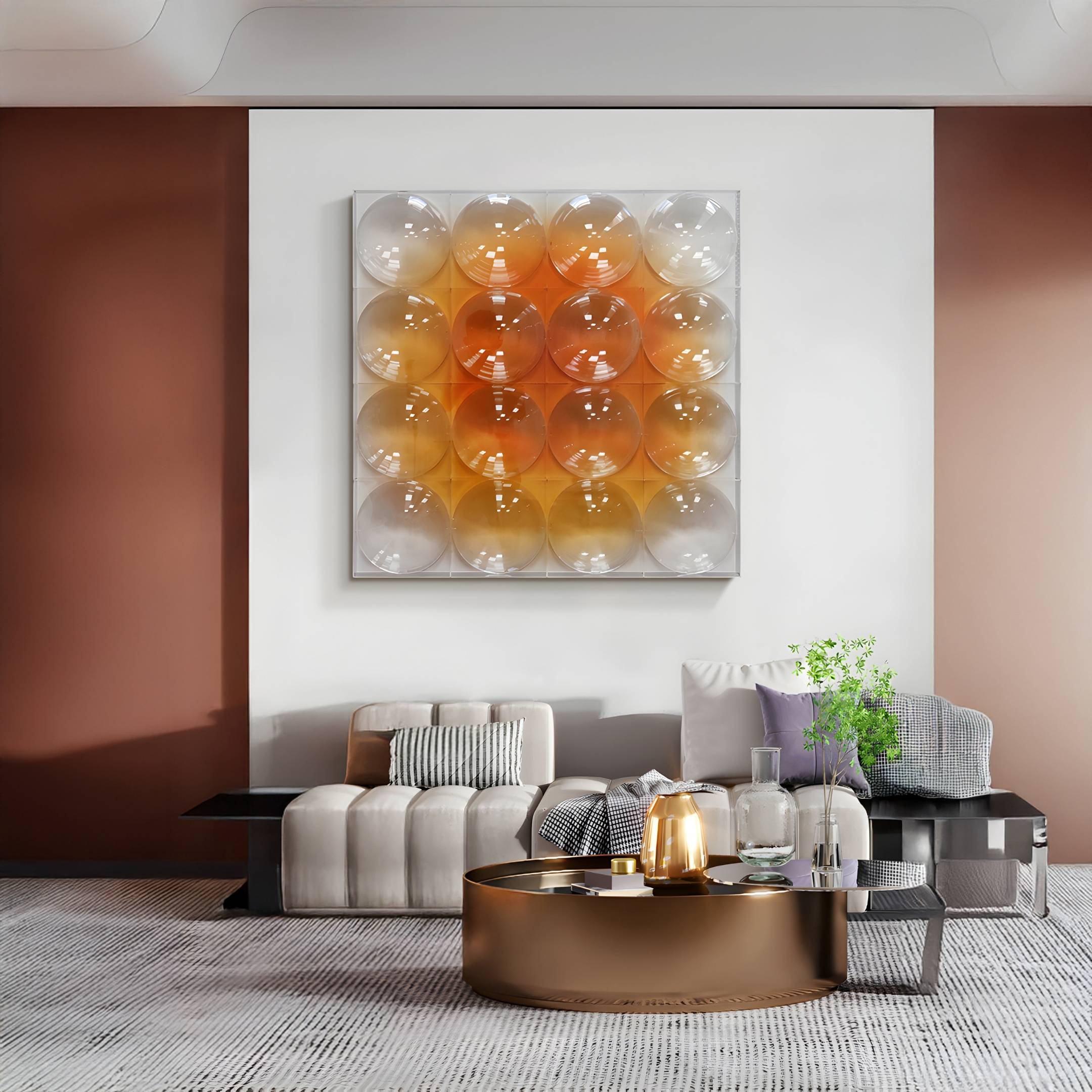 Dromara Amber Fade Acrylic Square 3D Wall Art