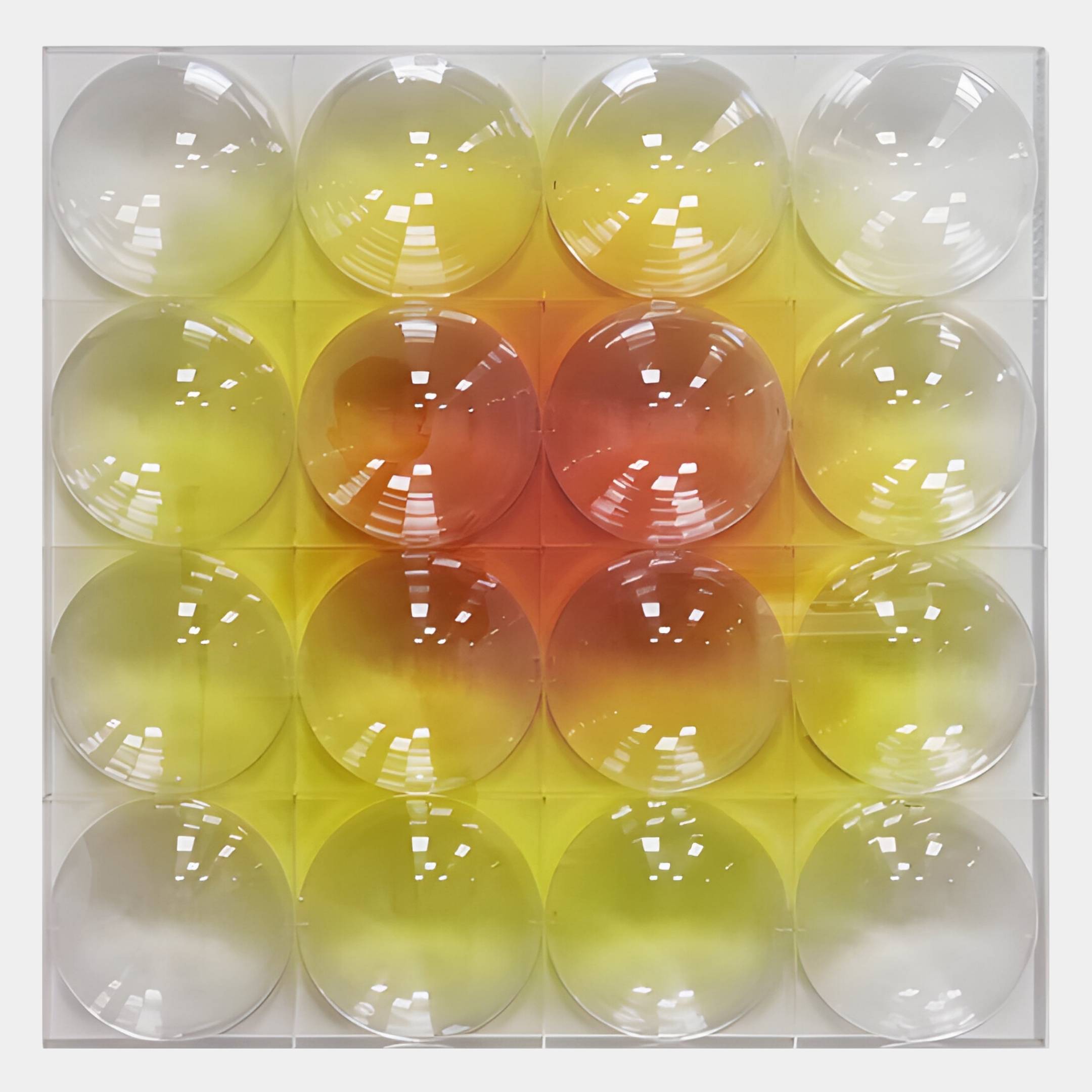 Dromara Lemon Fire Fade Acrylic Square 3D Wall Art