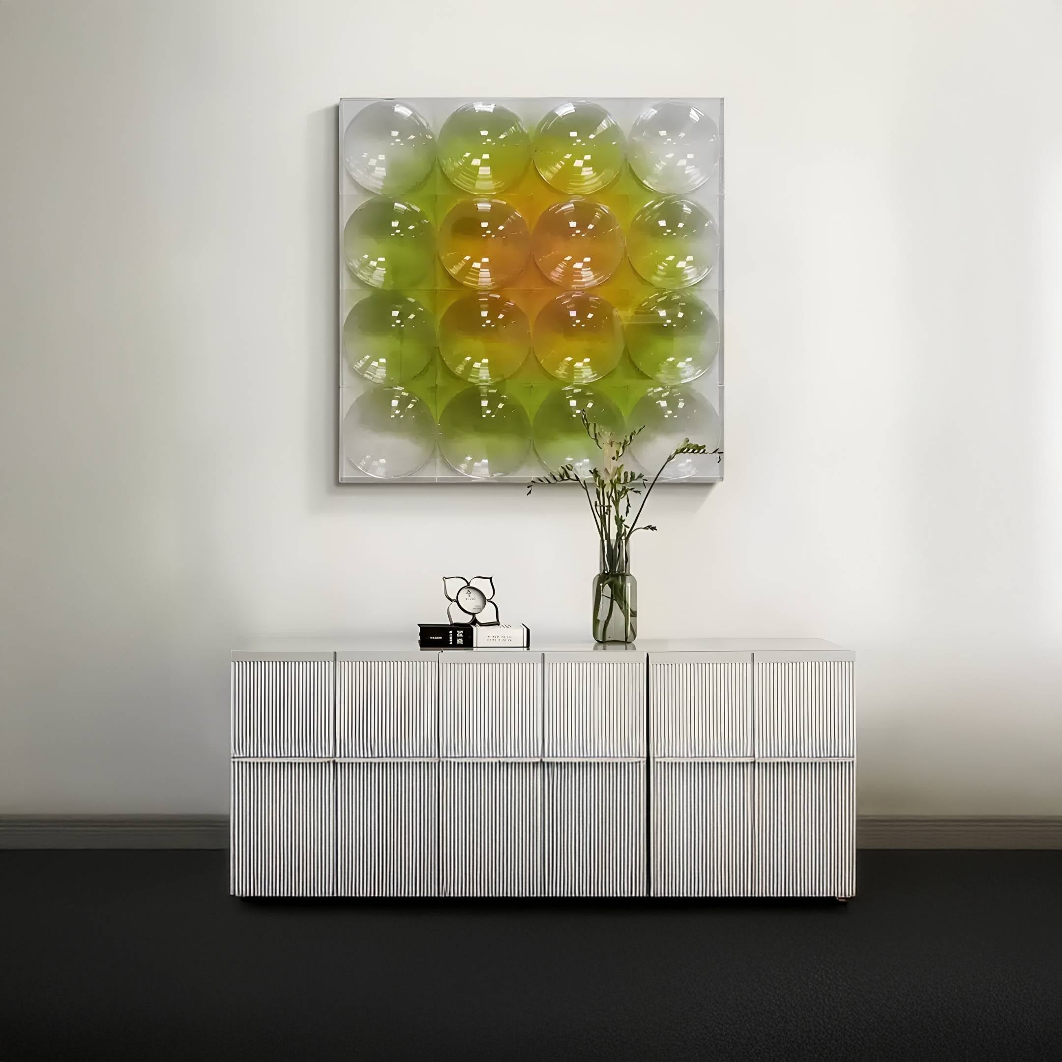 Dromara Lime Glow Fade Acrylic Square 3D Wall Art
