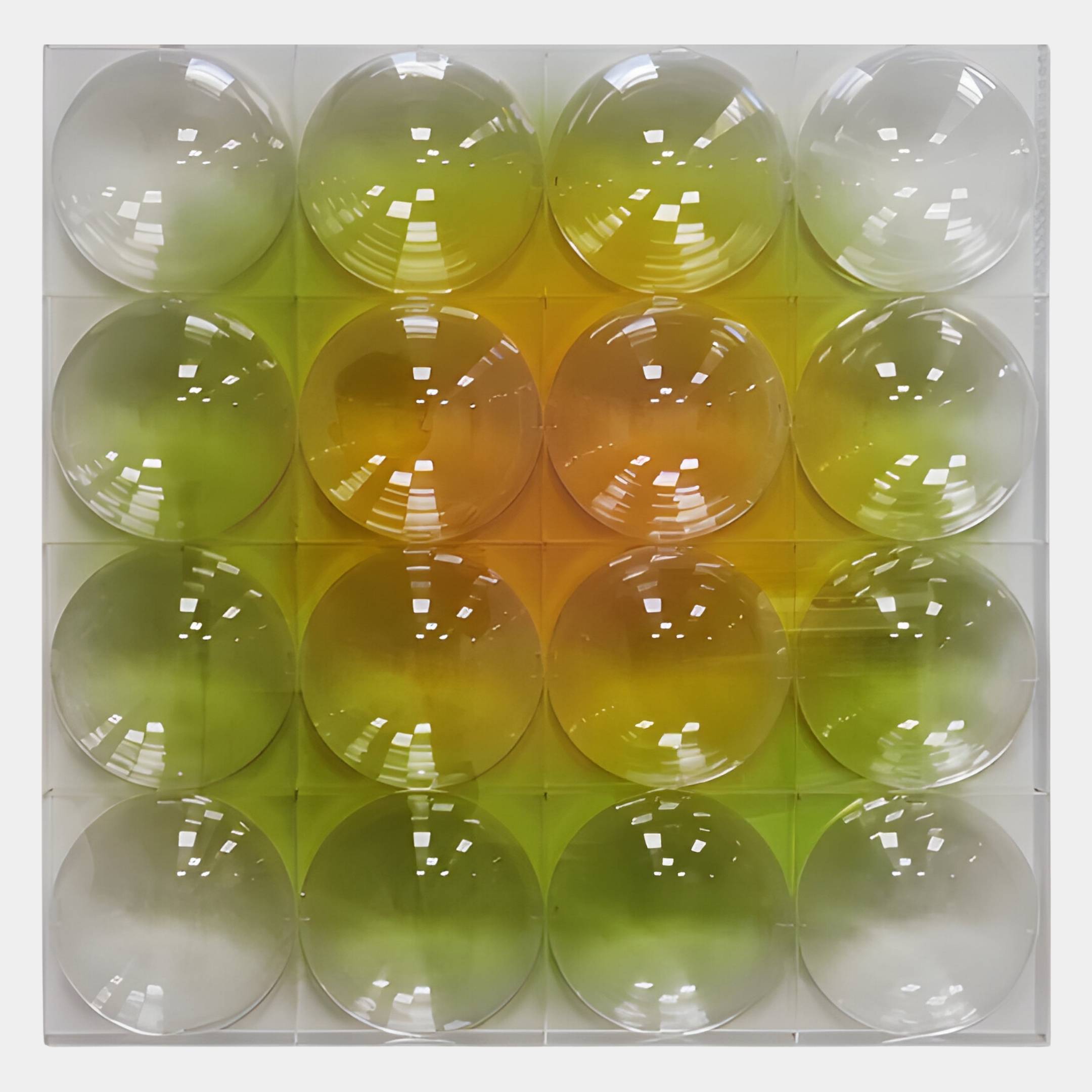 Dromara Lime Glow Fade Acrylic Square 3D Wall Art