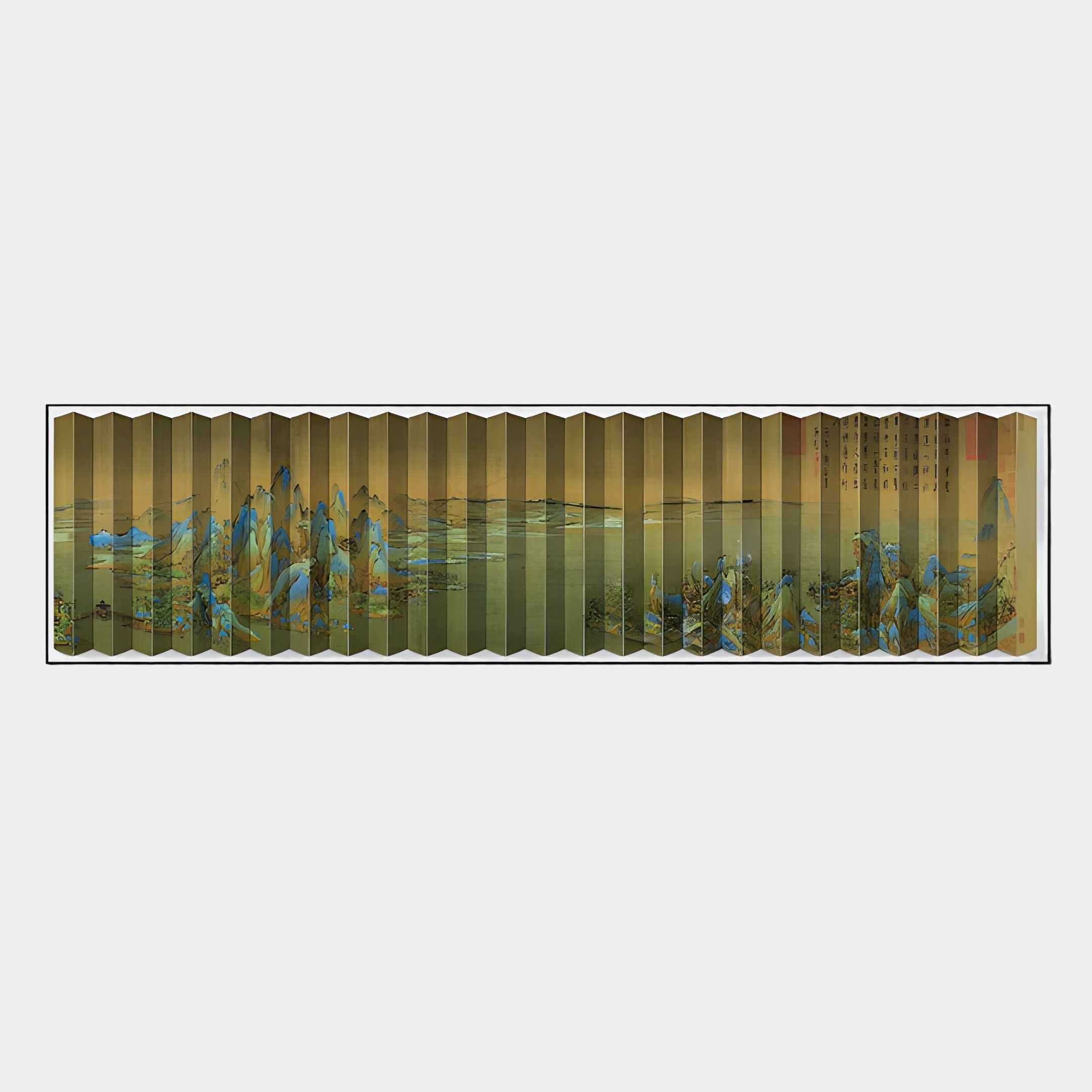 Foldscape Golden Mountains & River Acrylic 3D Wall Art