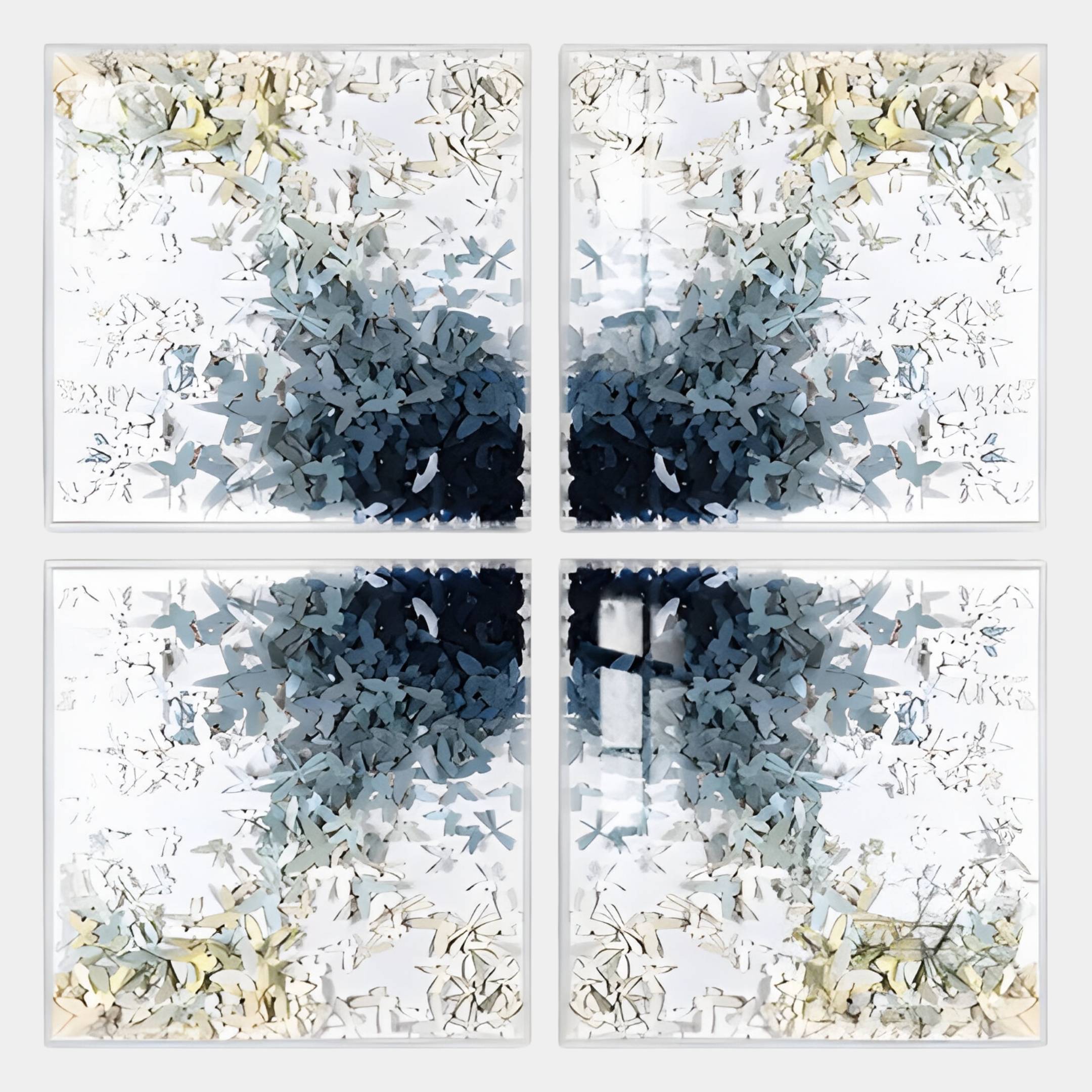 Volara Indigo Bloom Paper & Acrylic 3D Wall Art
