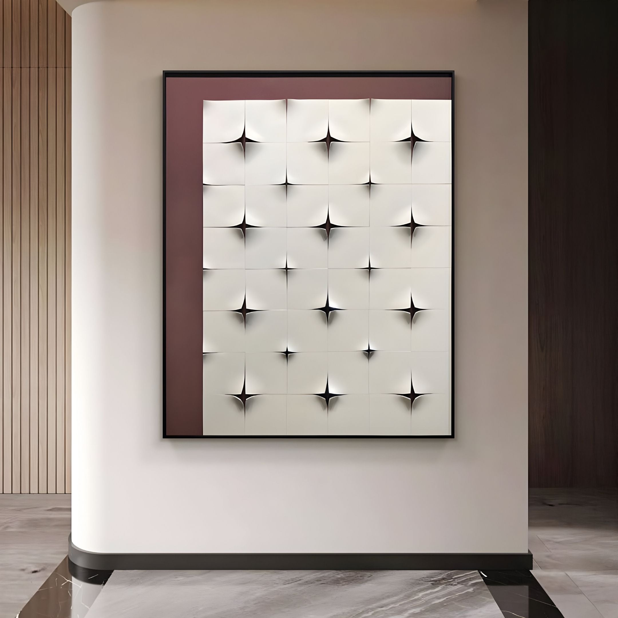 Stellure Rose Mauve & White Folded Acrylic 3D Wall Art