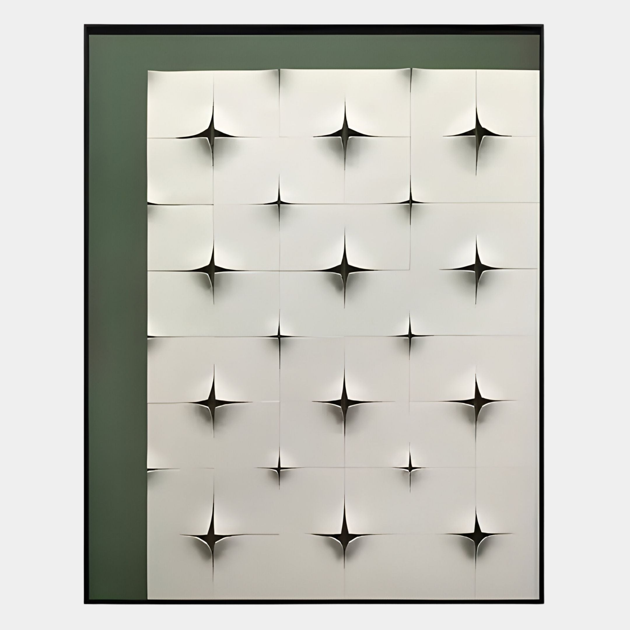 Stellure Sage Green & White Folded Acrylic 3D Wall Art