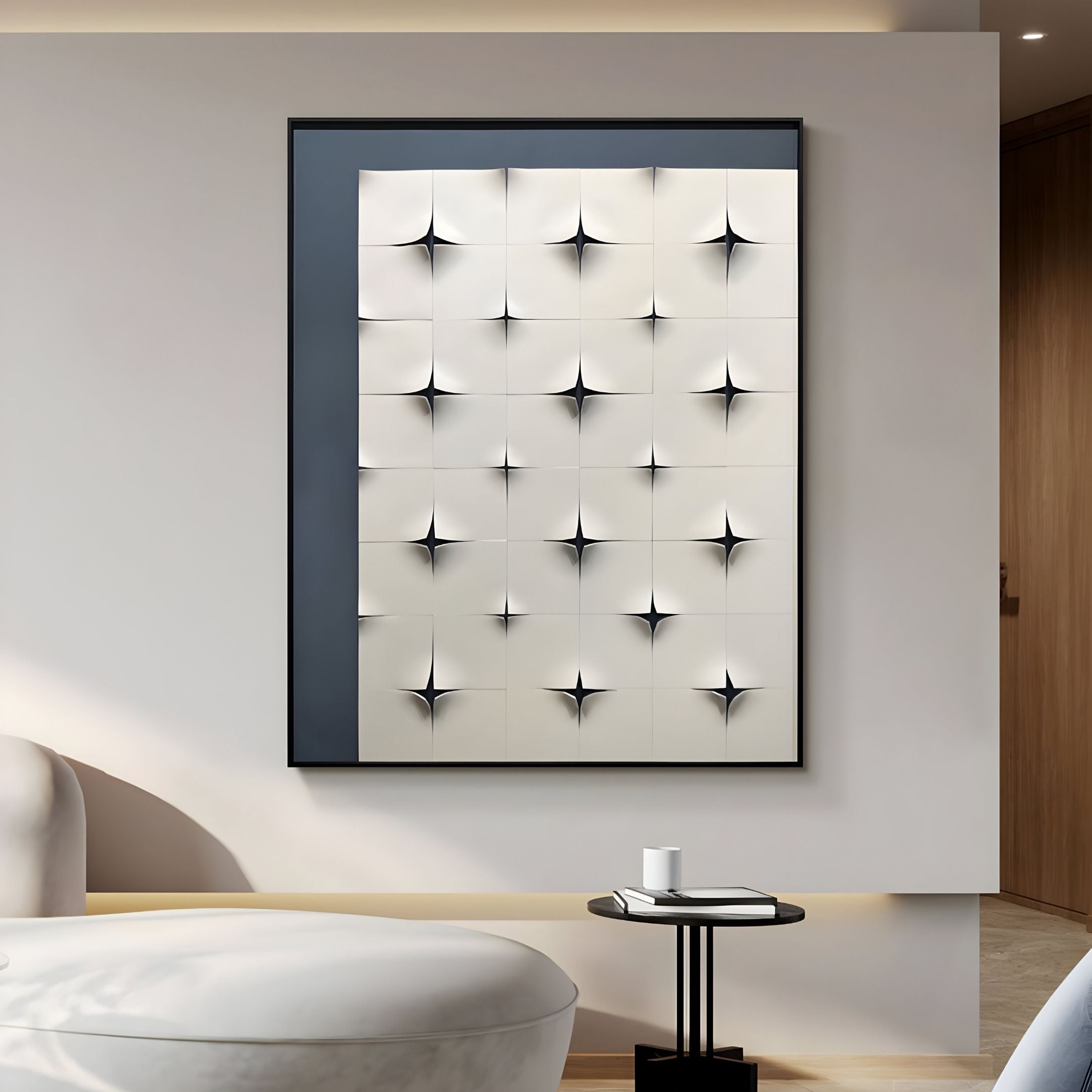 Stellure Slate Blue & White Folded Acrylic 3D Wall Art