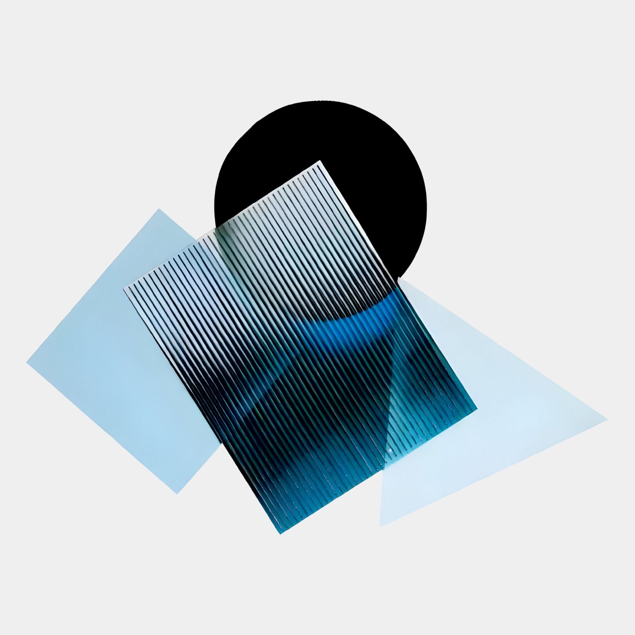 Orbigrad Blue Overlay Geometric Acrylic 3D Wall Art