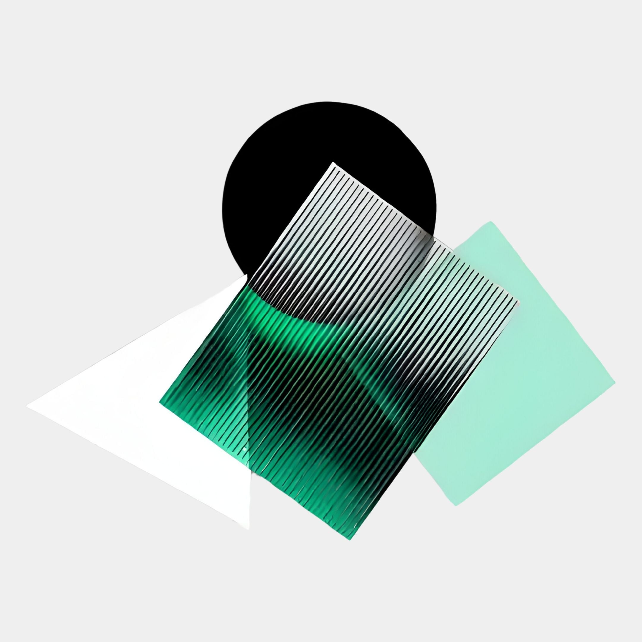 Orbigrad Green Overlay Geometric Acrylic 3D Wall Art