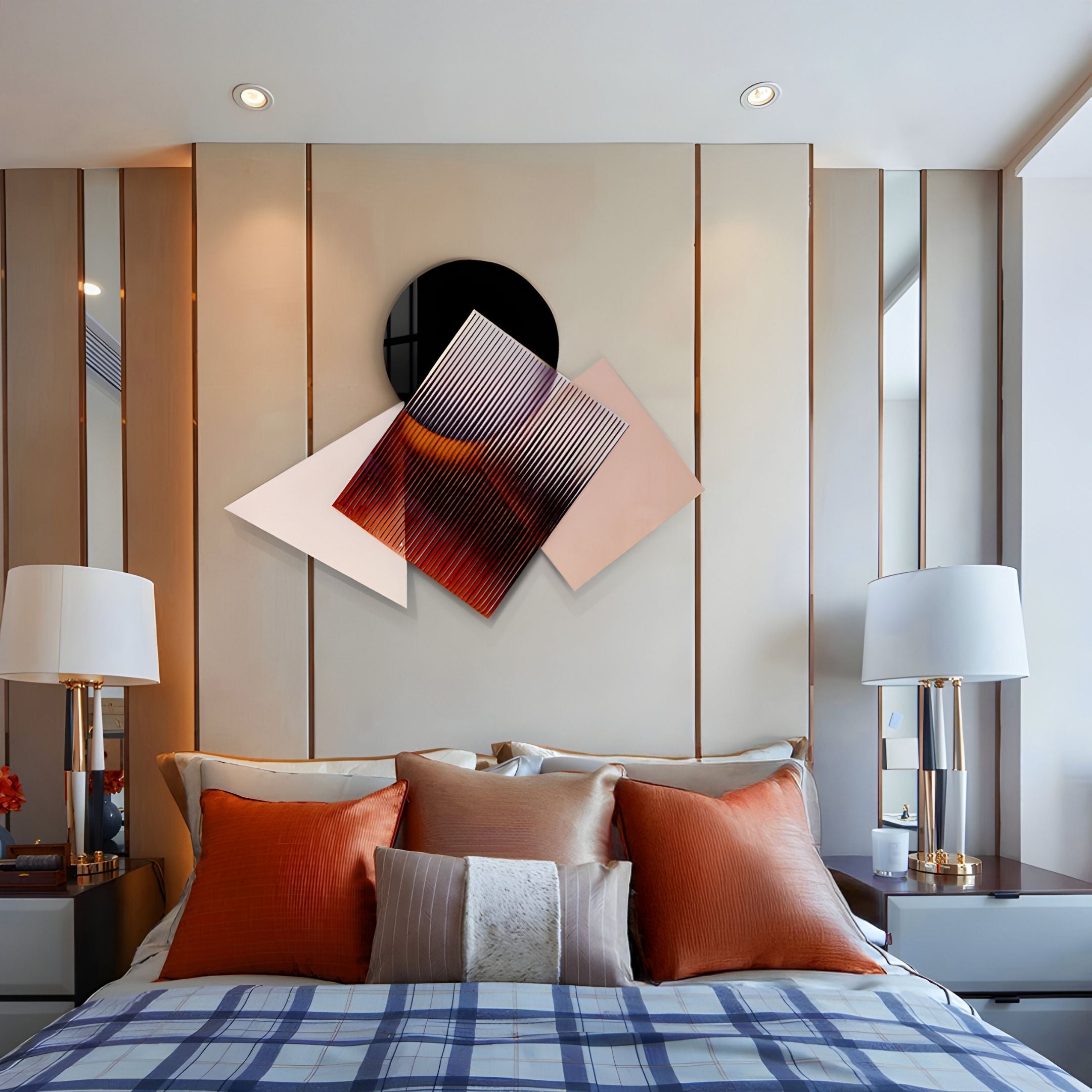 Orbigrad Amber Overlay Geometric Acrylic 3D Wall Art
