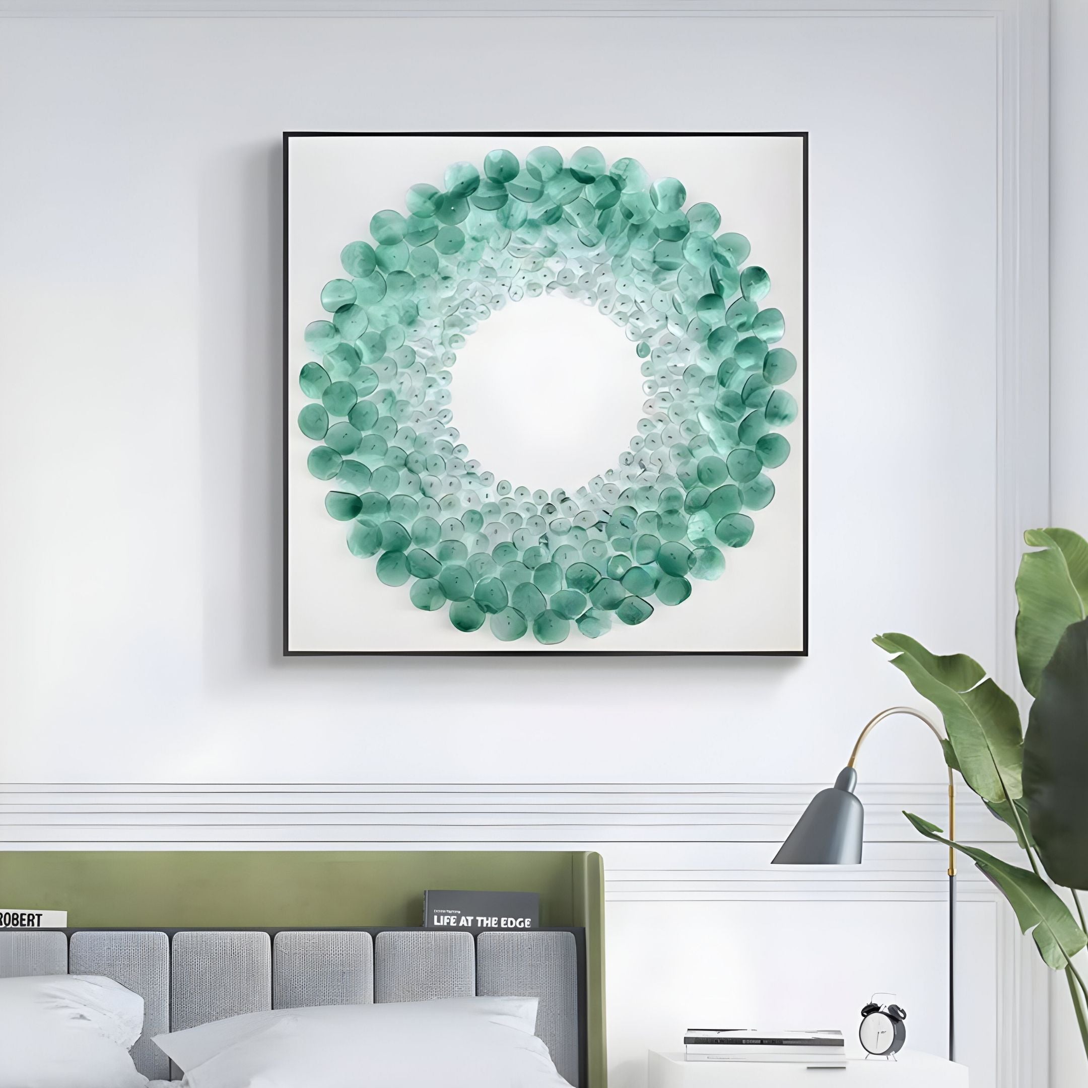 Maravue Green Petal Cluster Acrylic 3D Wall Art