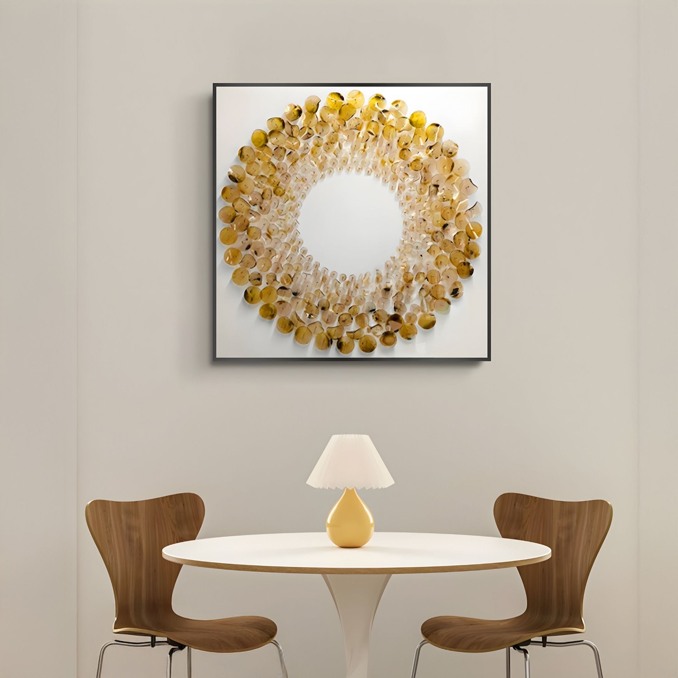 Maravue Warm Gold Petal Cluster Acrylic 3D Wall Art