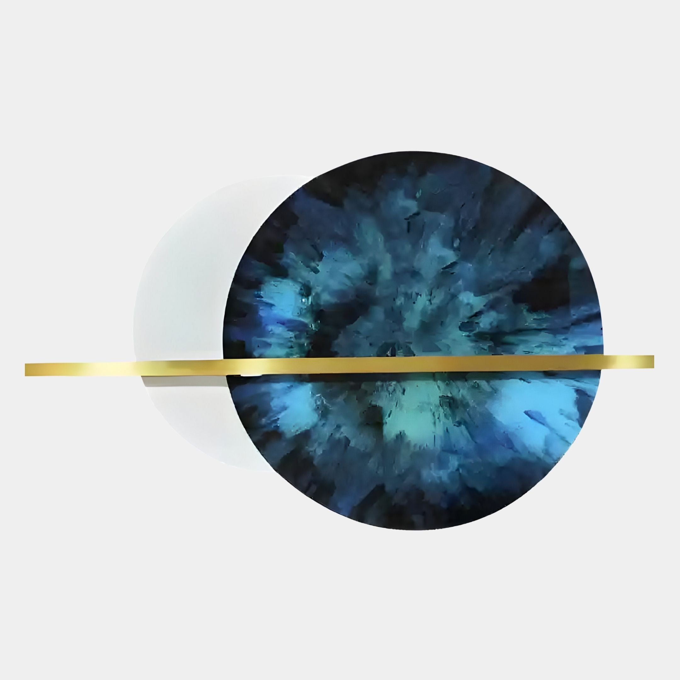 Caldris Sapphire I Crystal Porcelain & Gold Strip 3D Wall Art