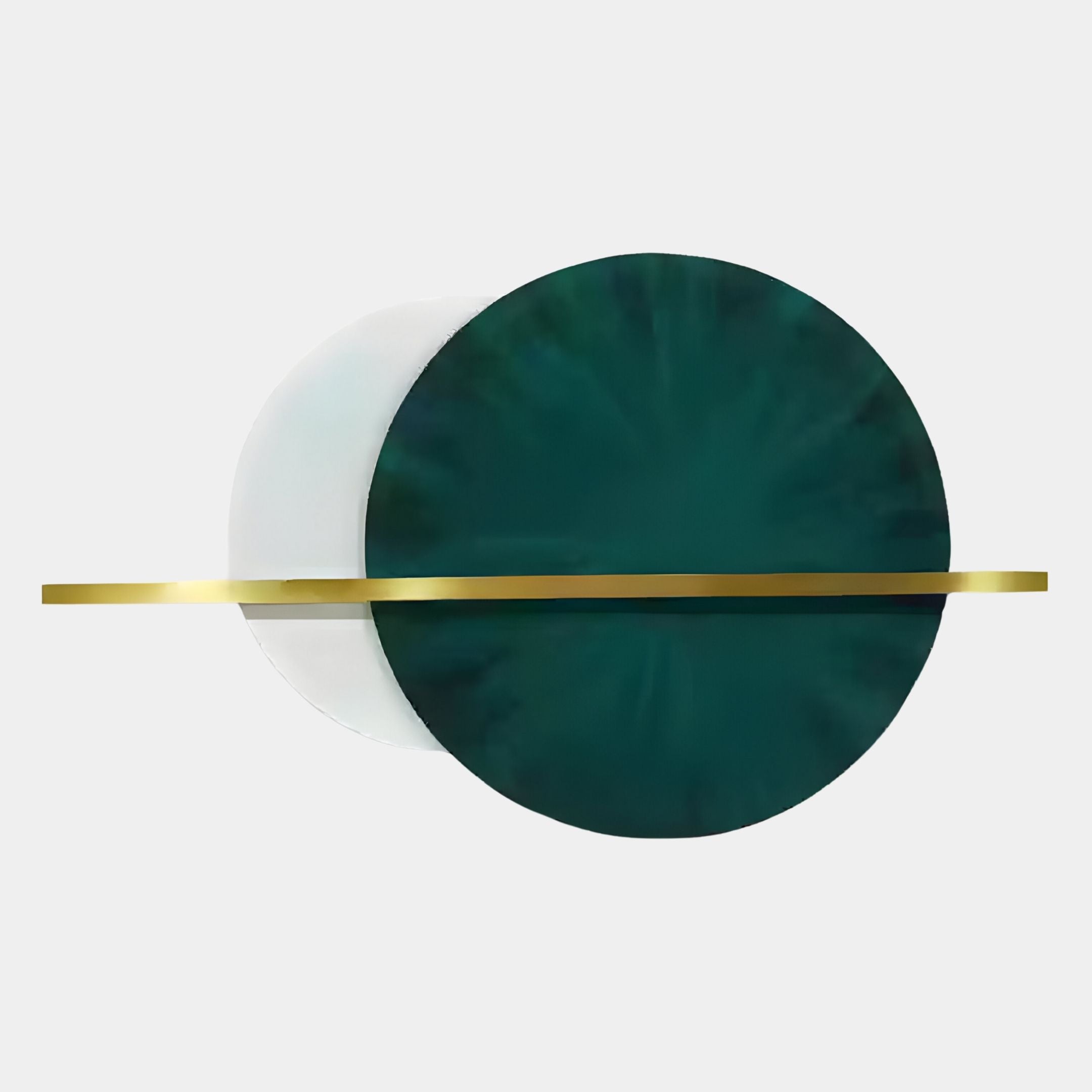Caldris Deep Teal I Crystal Porcelain & Gold Strip 3D Wall Art
