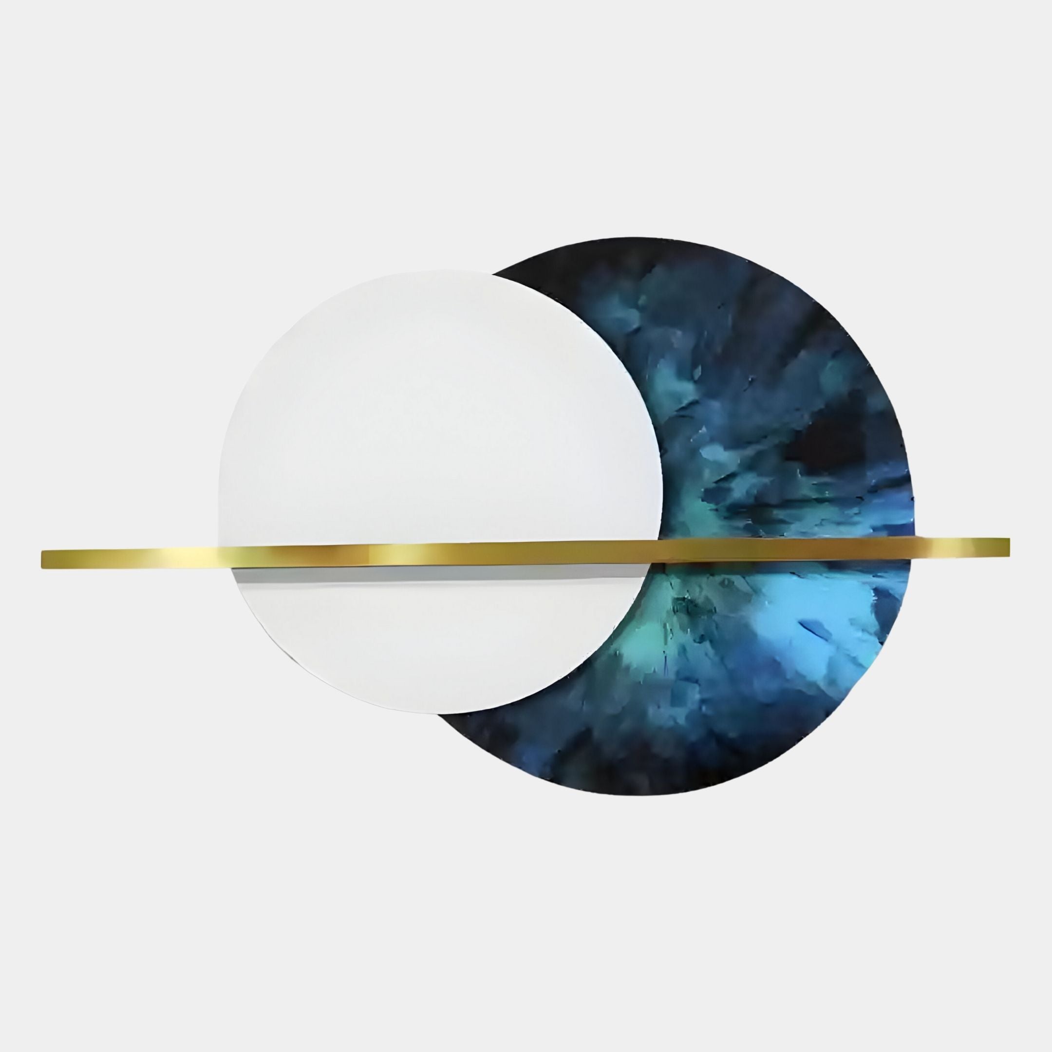 Caldris Sapphire II Crystal Porcelain & Gold Strip 3D Wall Art