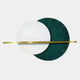 Caldris Deep Teal II Crystal Porcelain & Gold Strip 3D Wall Art